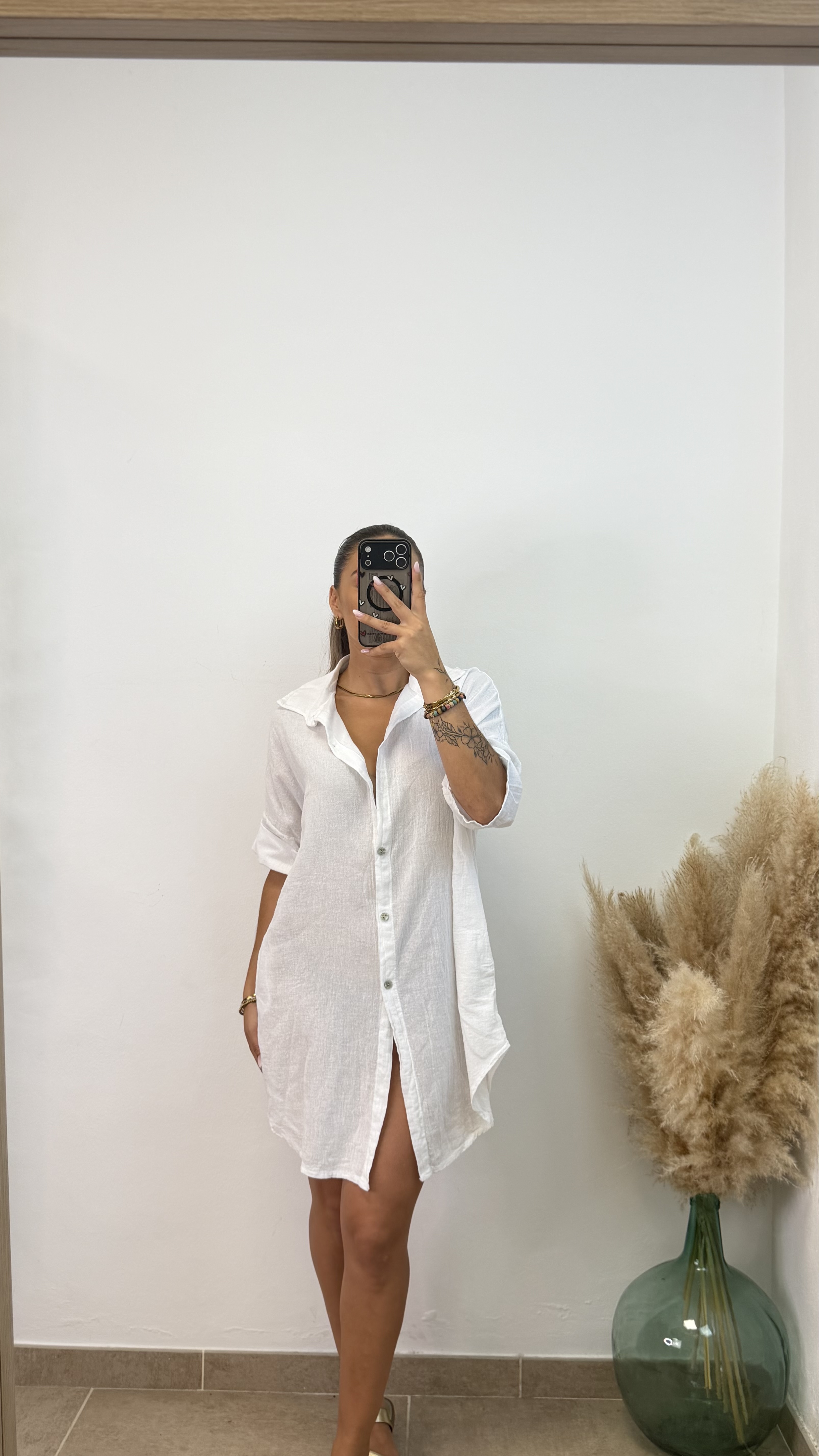 Vestido camisero algodón I Blanco PREVENTA - Imagen 4