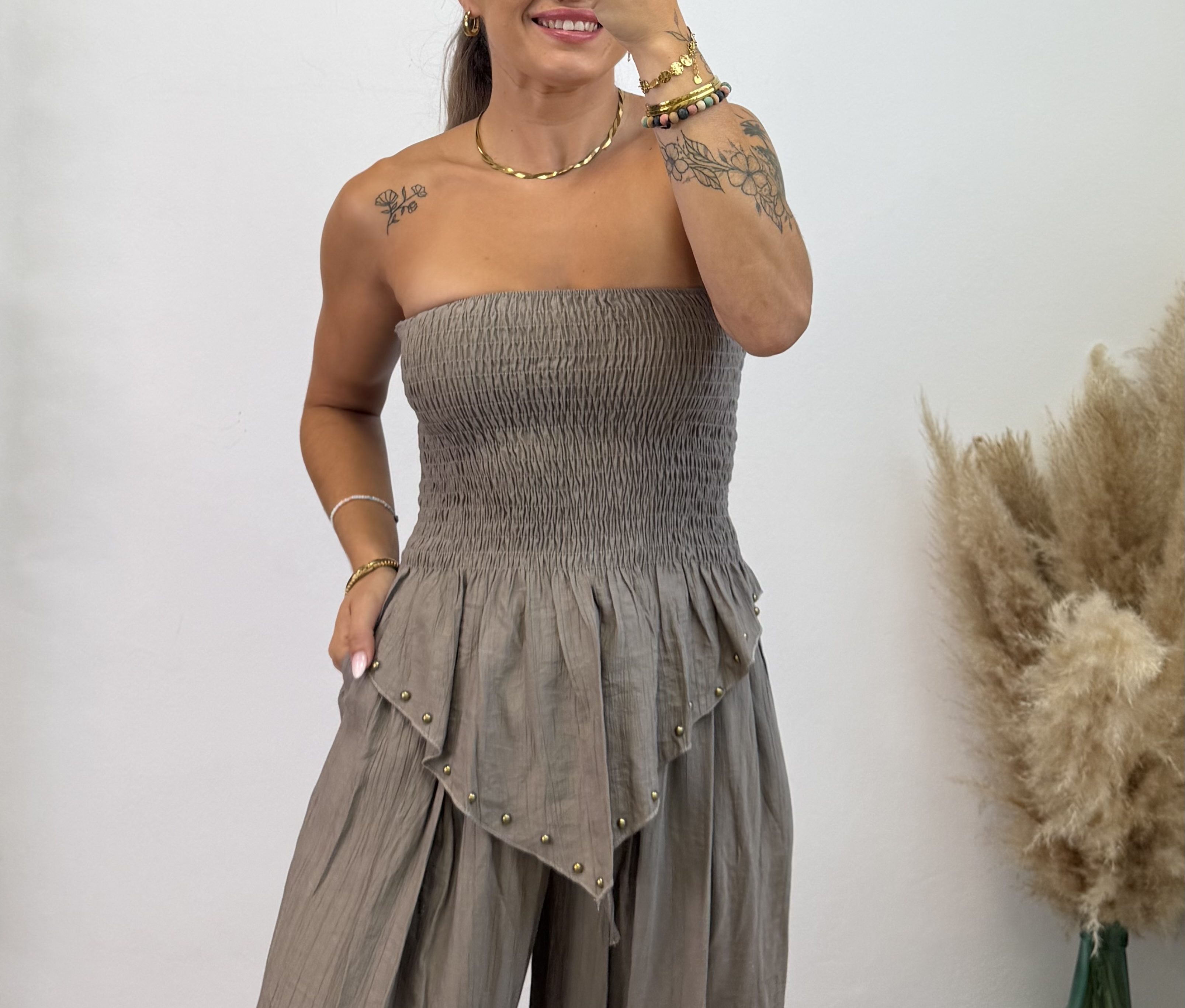 Top pico tachuelas - Taupe