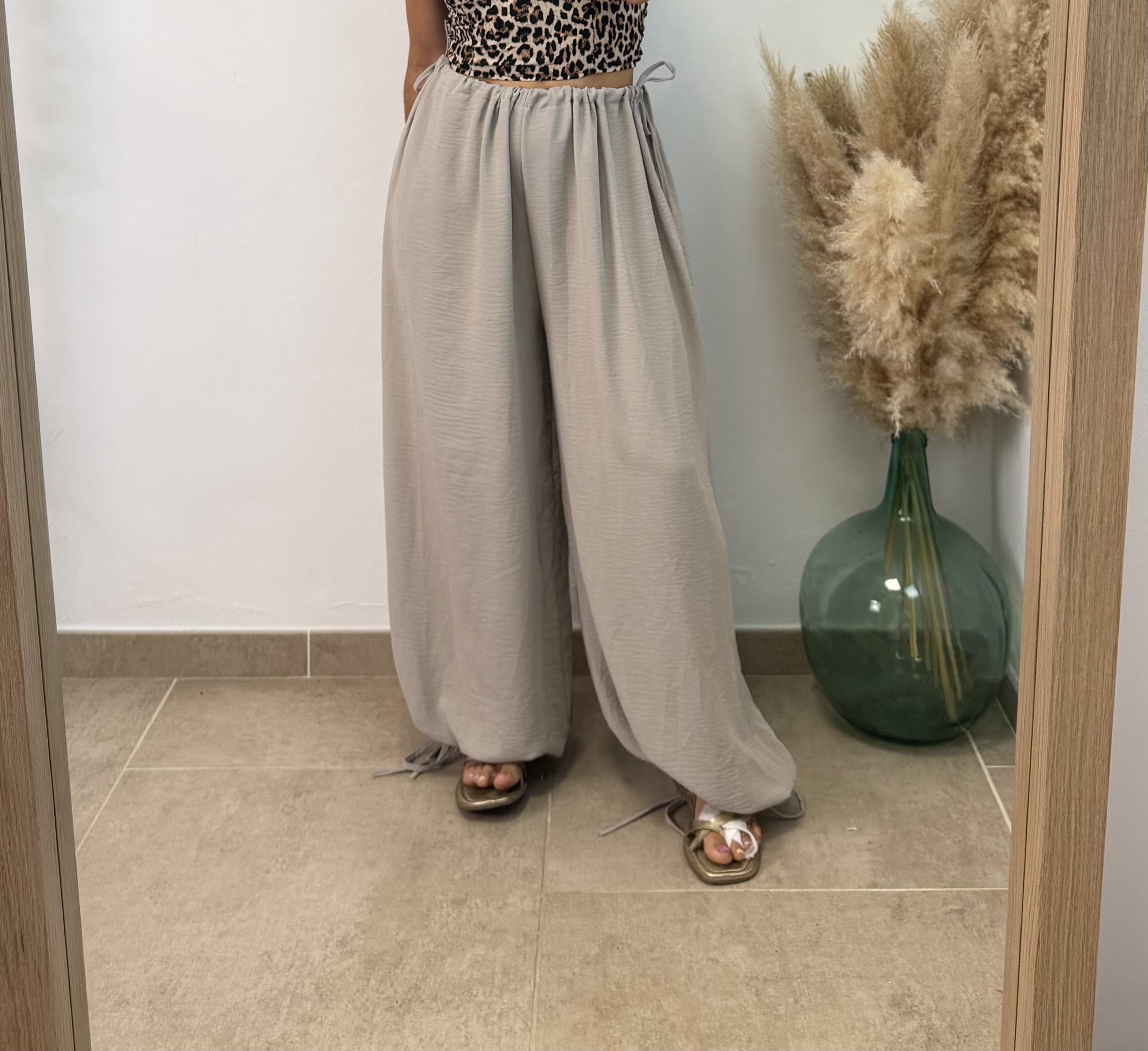Pantalón Nudo Fruncido I Taupe
