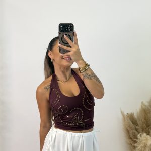 Alternative view of Camiseta Cuello Tachuela I Burdeos