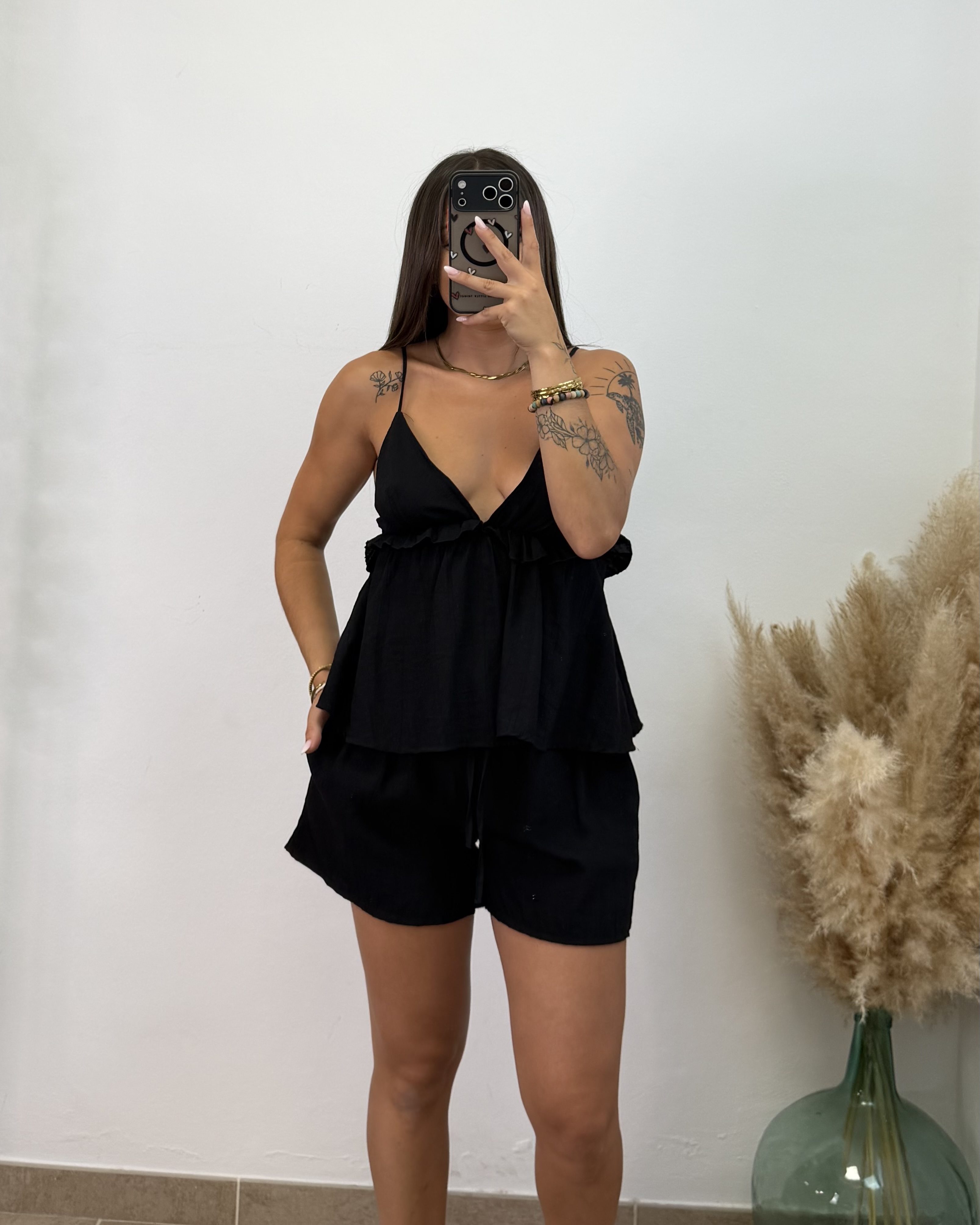 Conjunto dos piezas corto - Negro