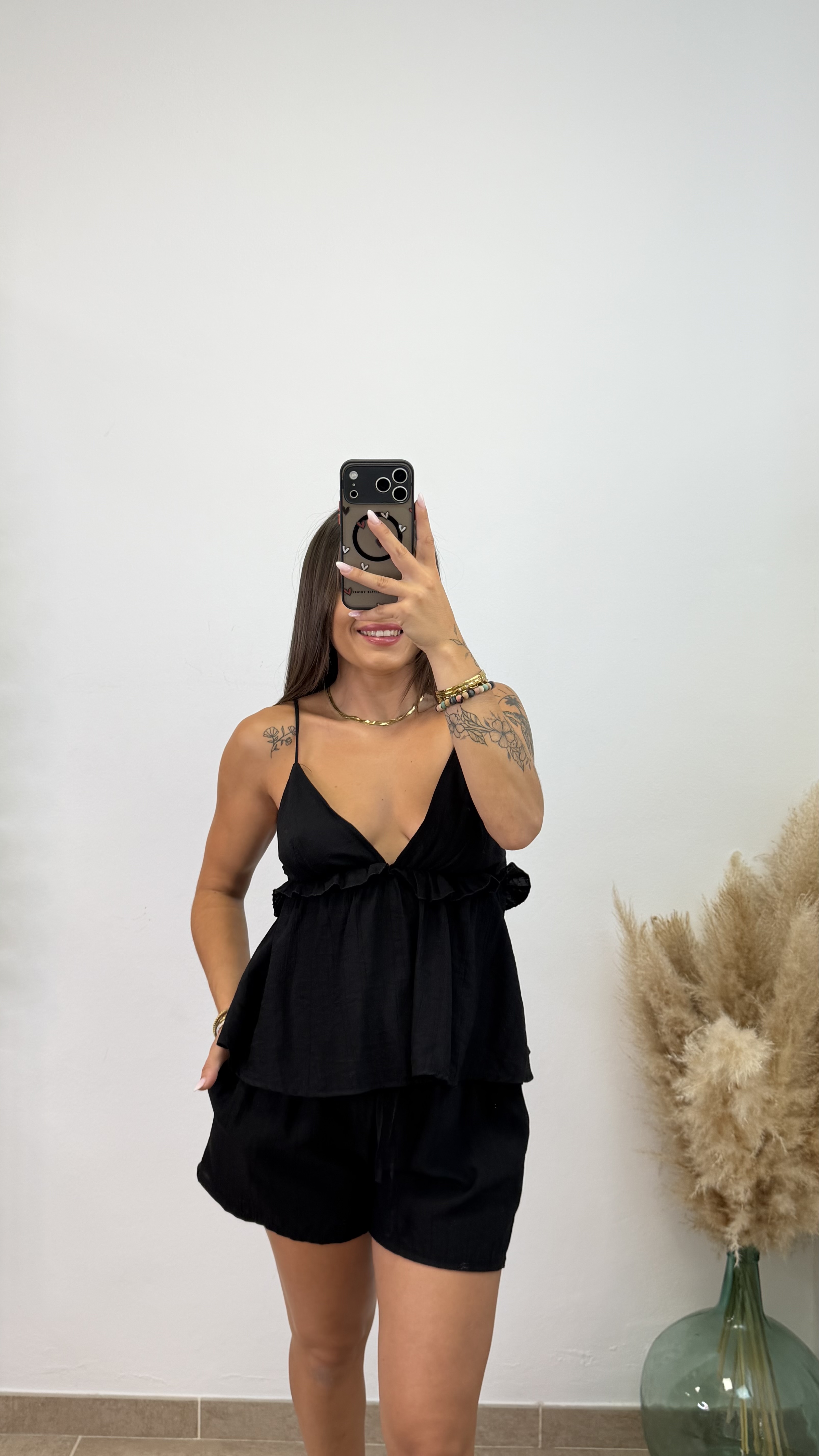 Conjunto dos piezas corto - Negro - Imagen 4