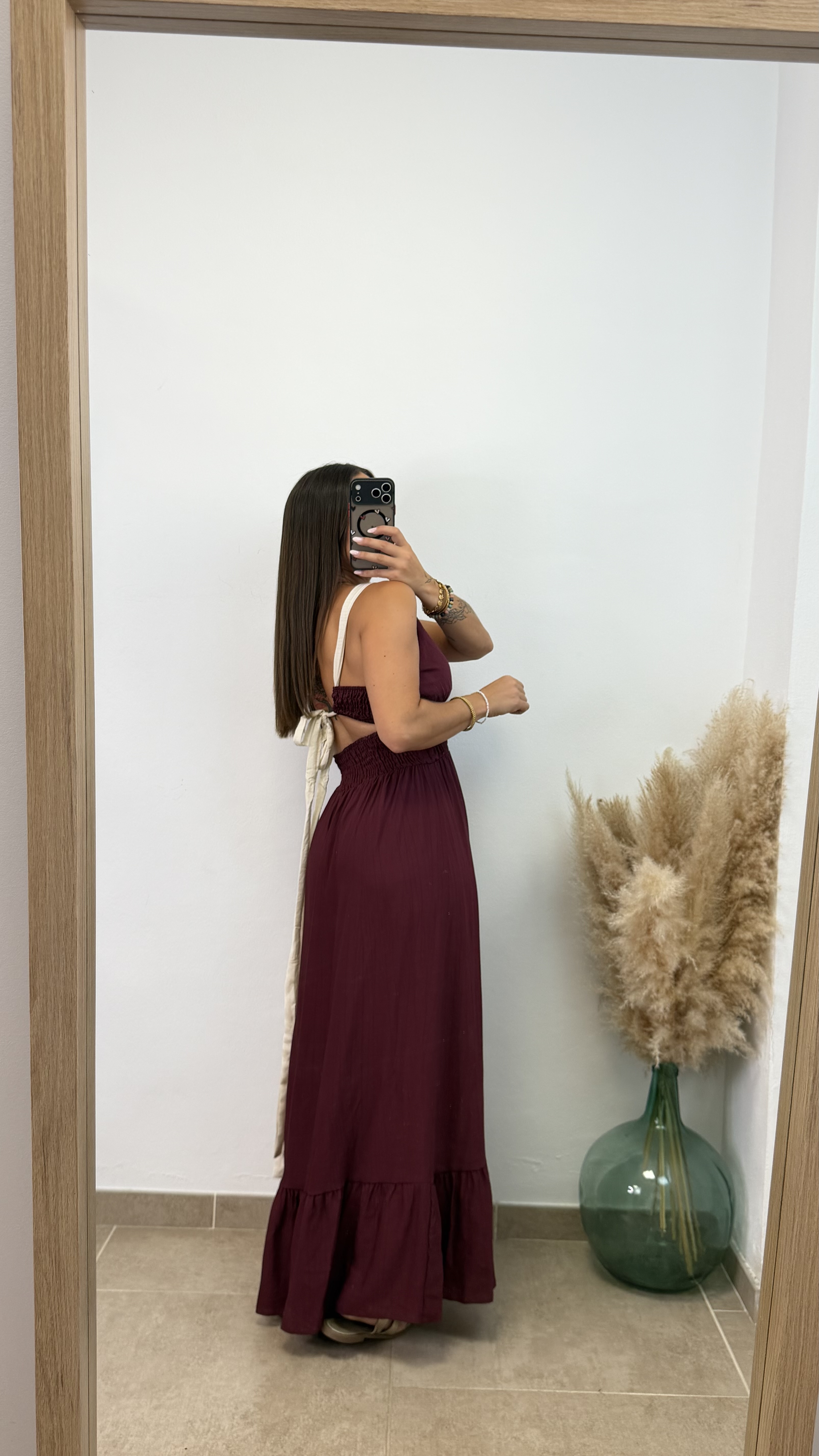 Vestido largo lazo - Burdeos - Imagen 3