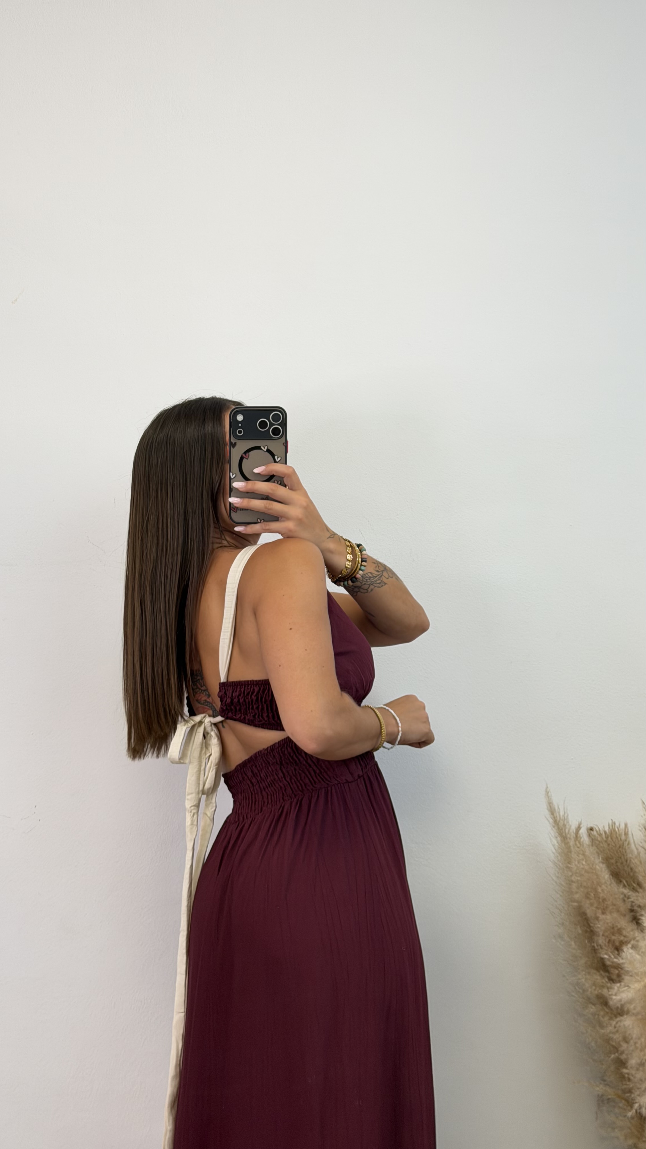Vestido largo lazo - Burdeos - Imagen 4