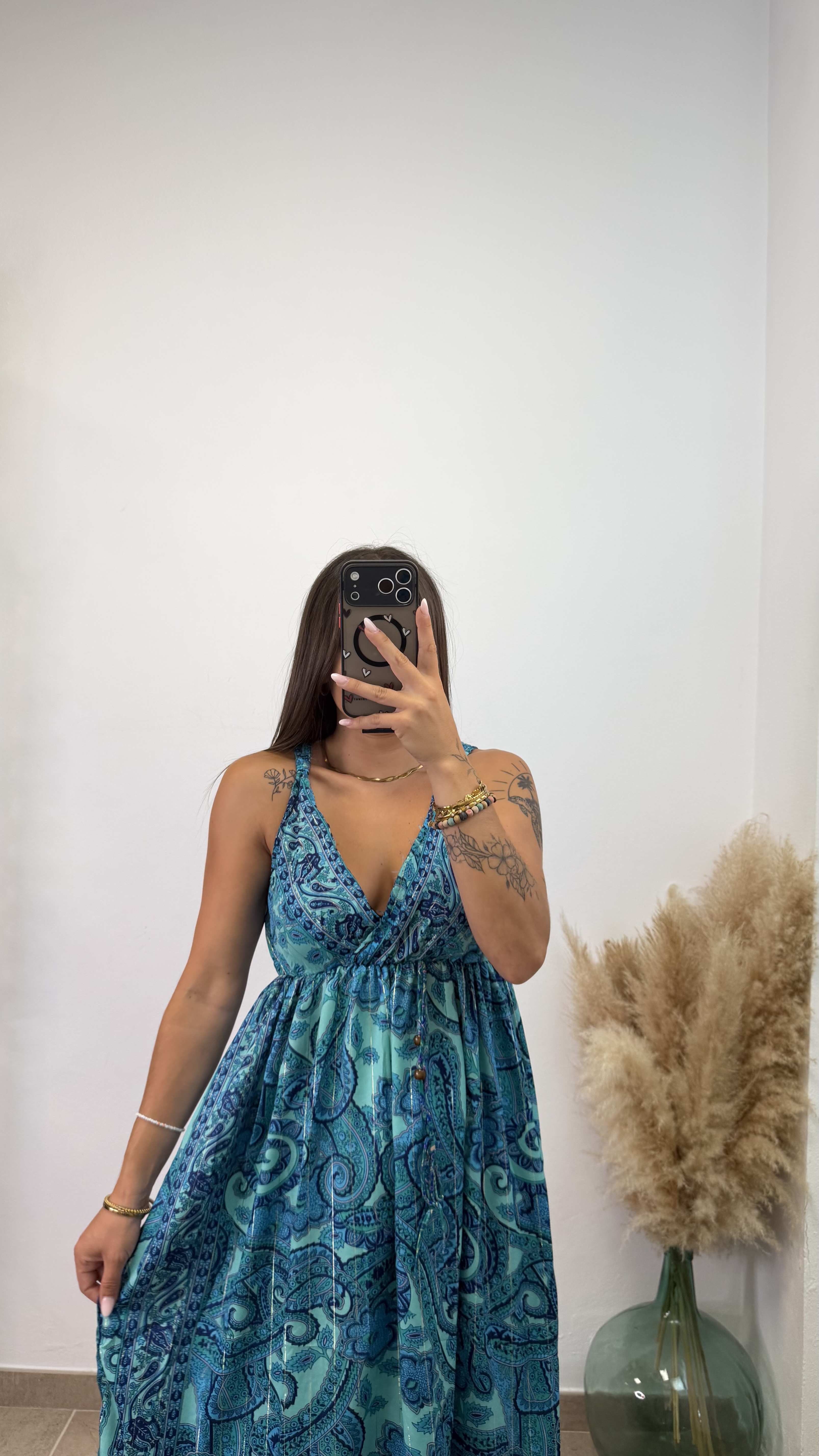 Vestido étnico low cost - Verde agua - Imagen 6