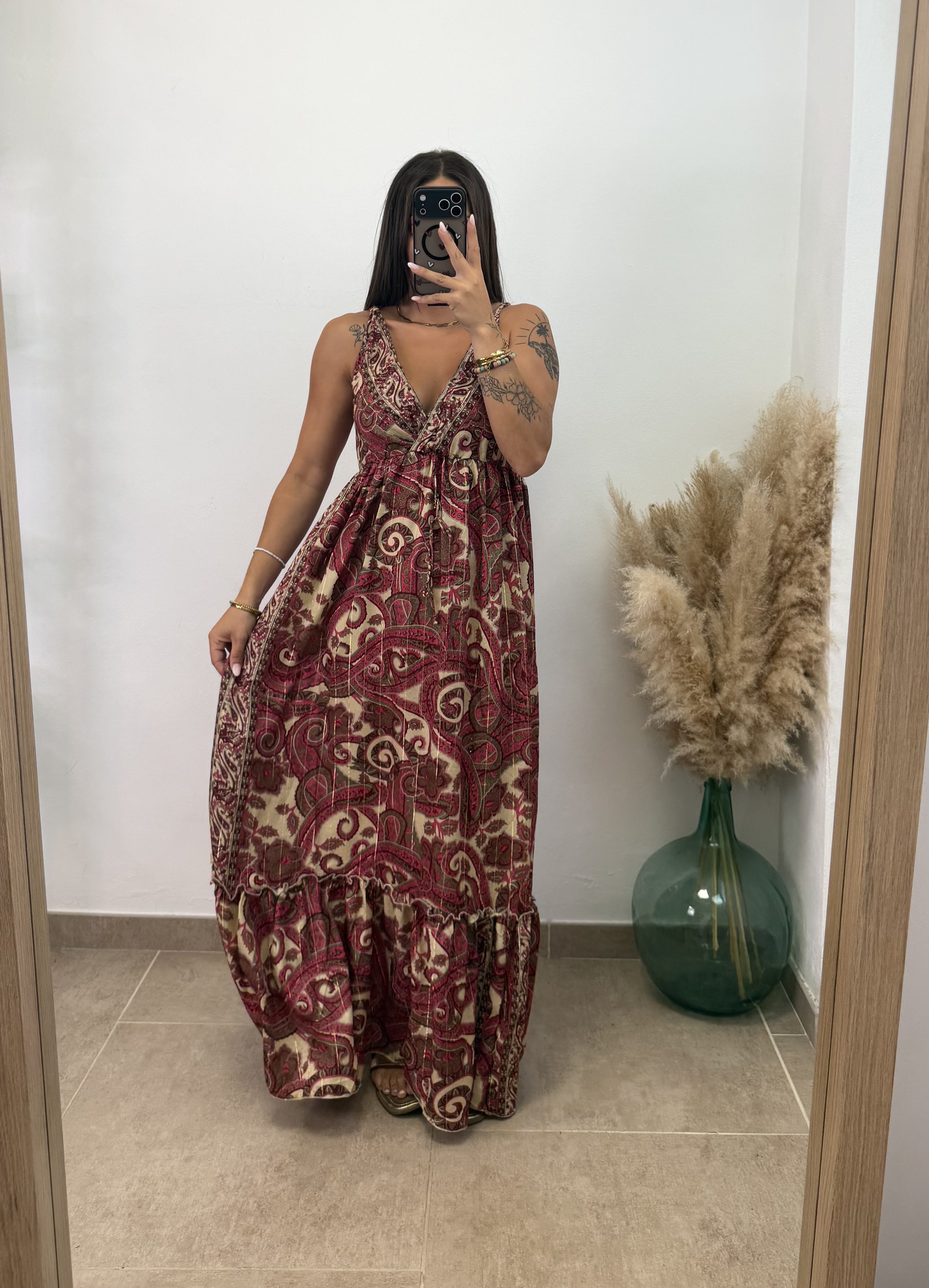Vestido étnico low cost - Burdeos