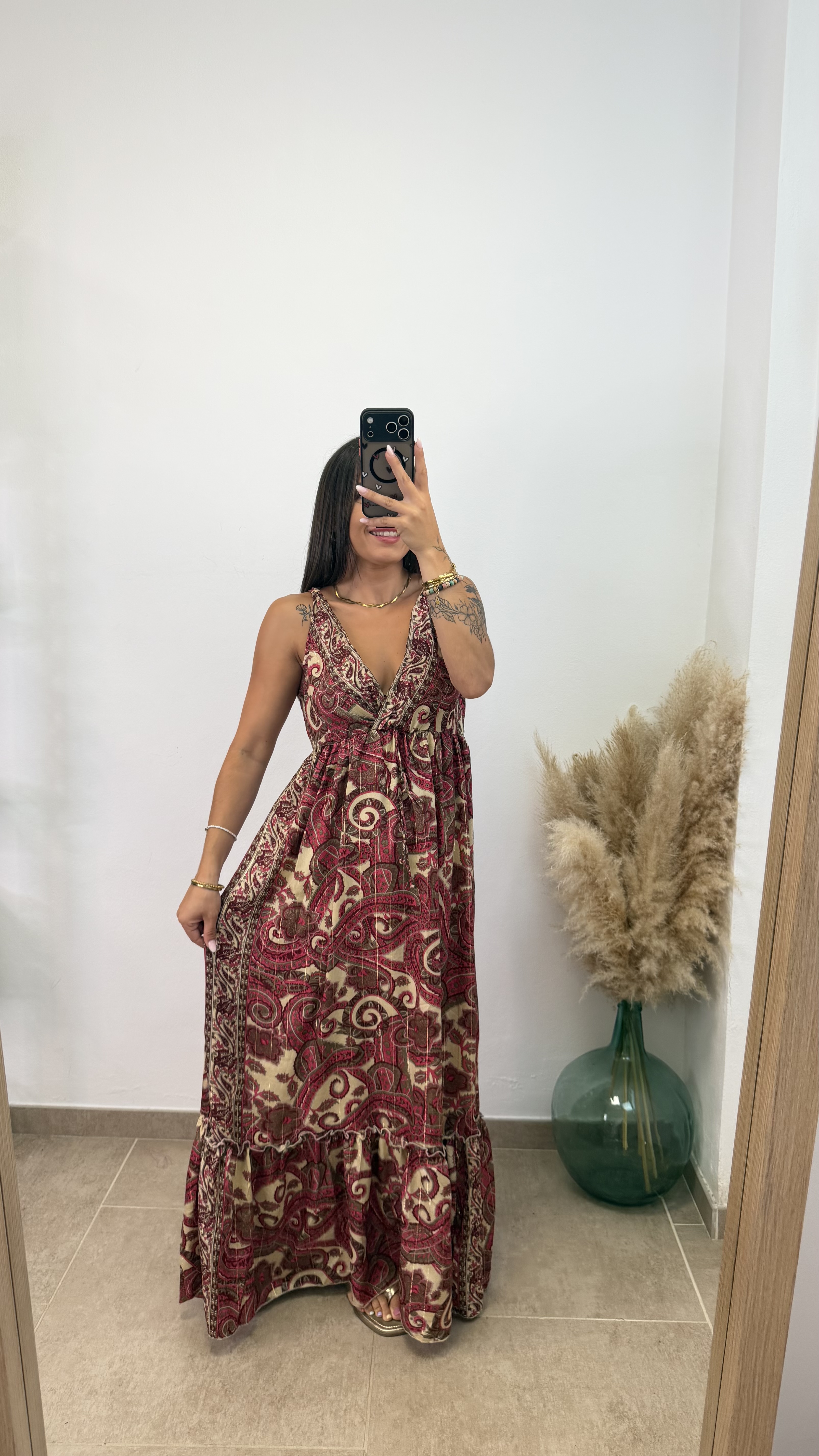 Vestido étnico low cost - Burdeos - Imagen 3