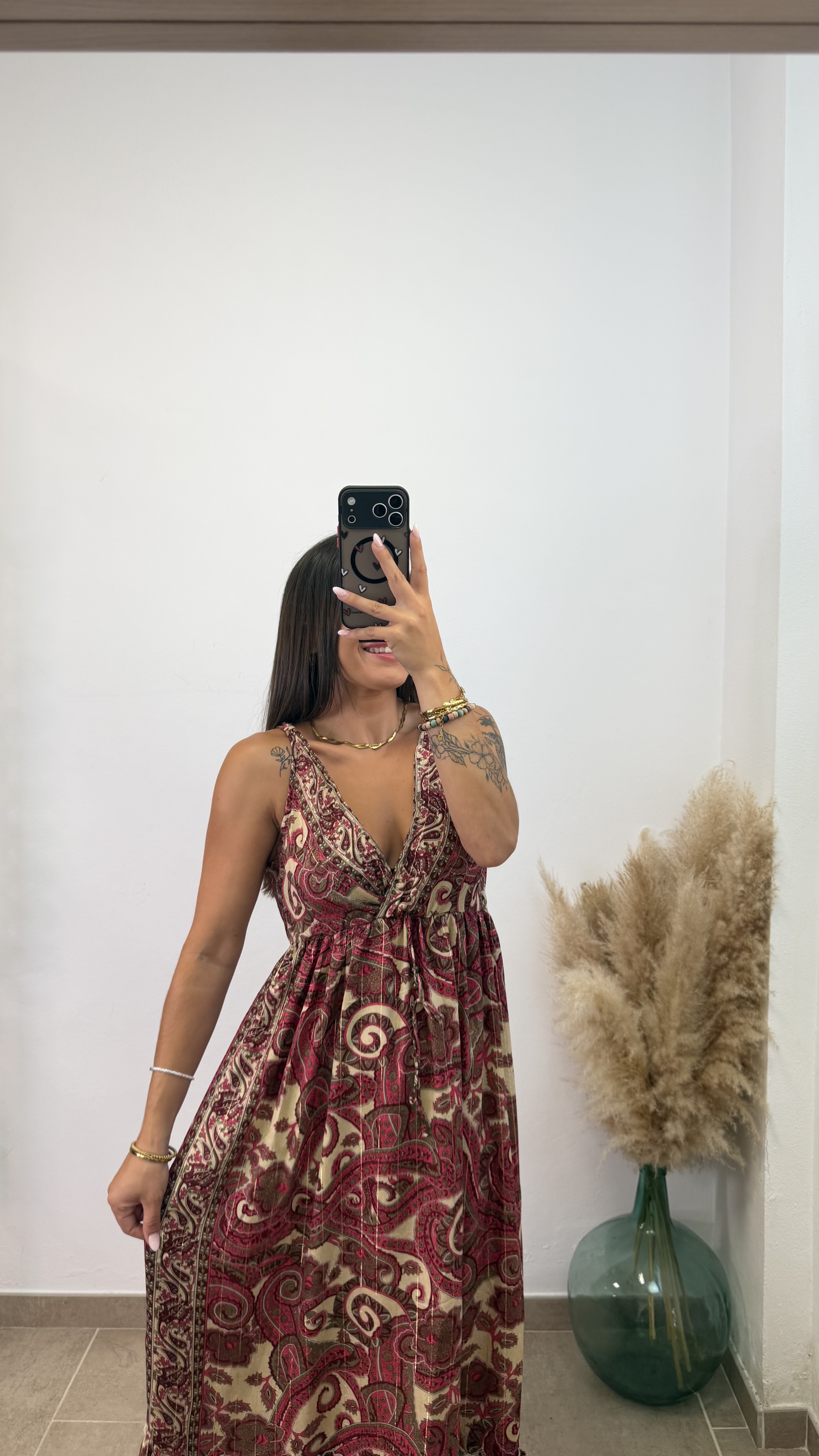 Vestido étnico low cost - Burdeos - Imagen 2