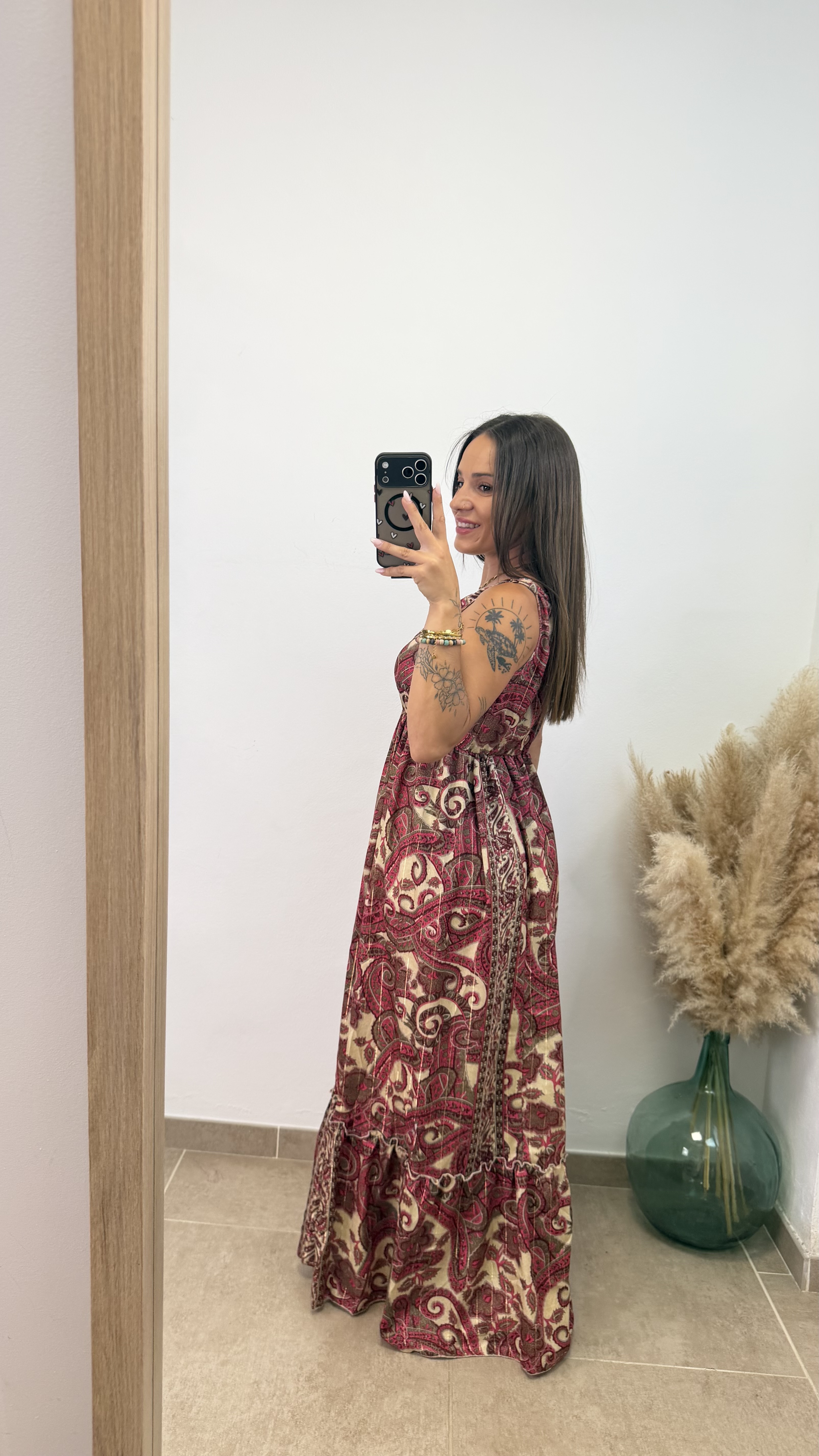 Vestido étnico low cost - Burdeos - Imagen 5
