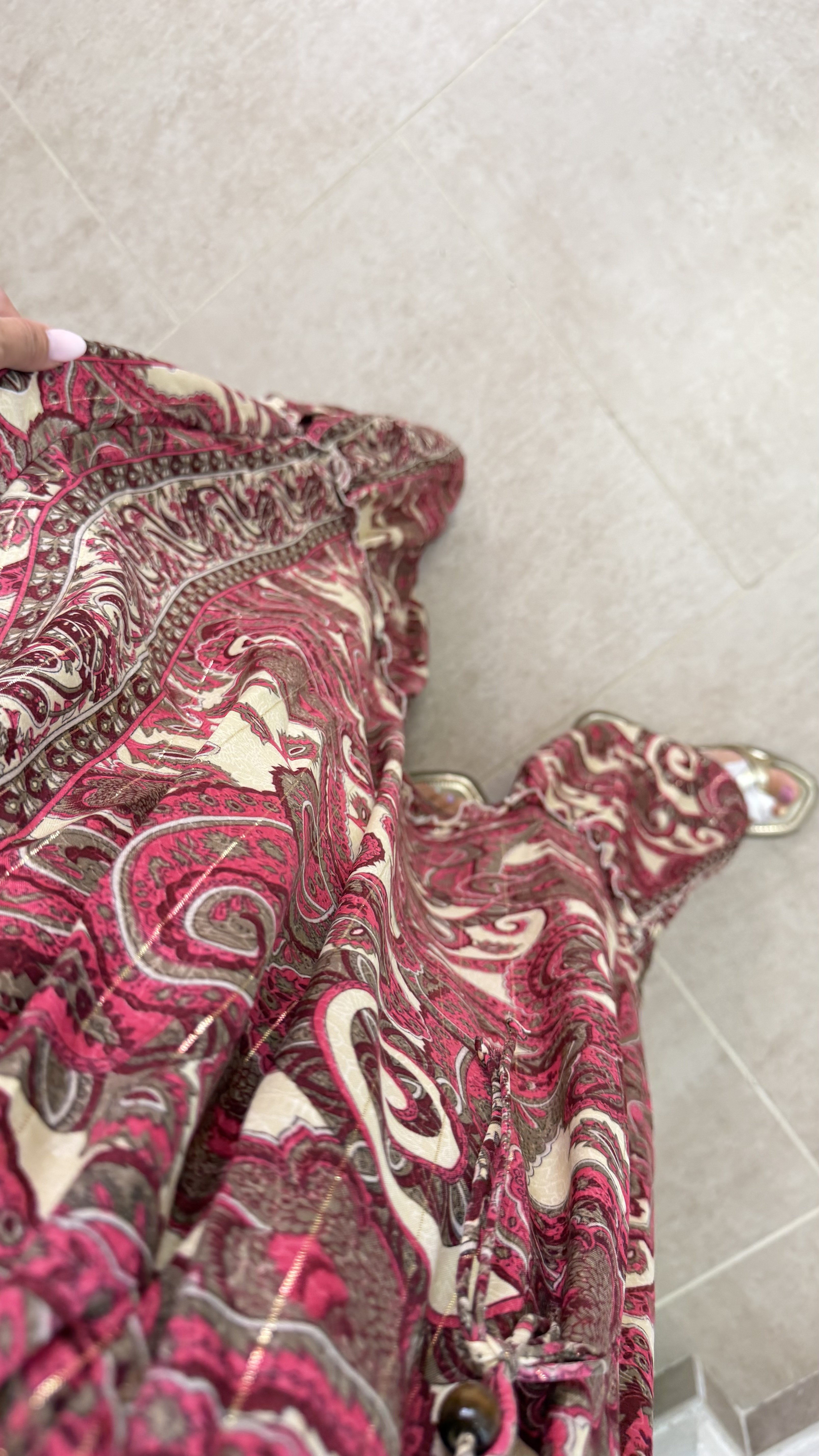 Vestido étnico low cost - Burdeos - Imagen 6