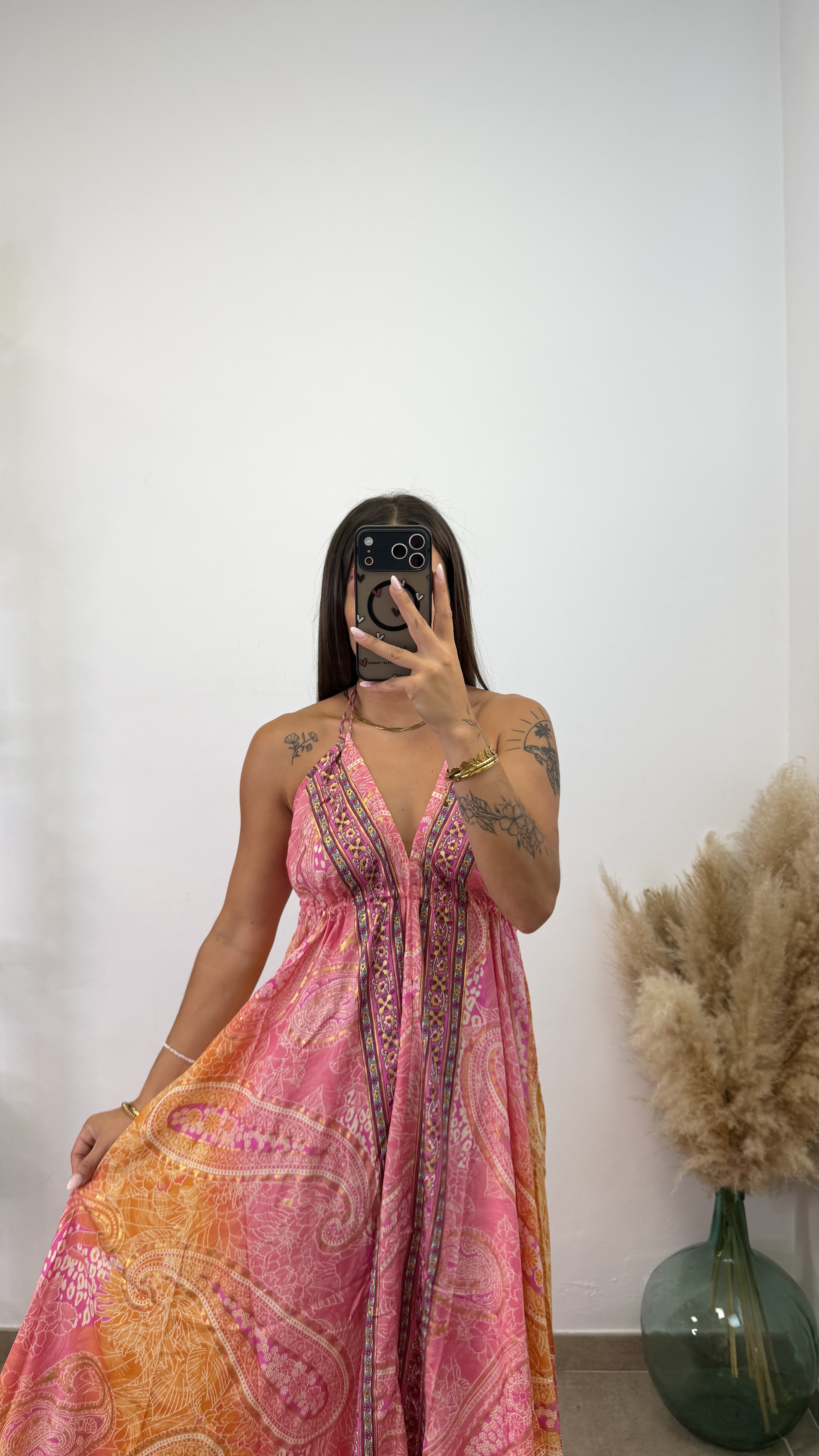Vestido espalda descubierta I Rosa-naranja - Imagen 4