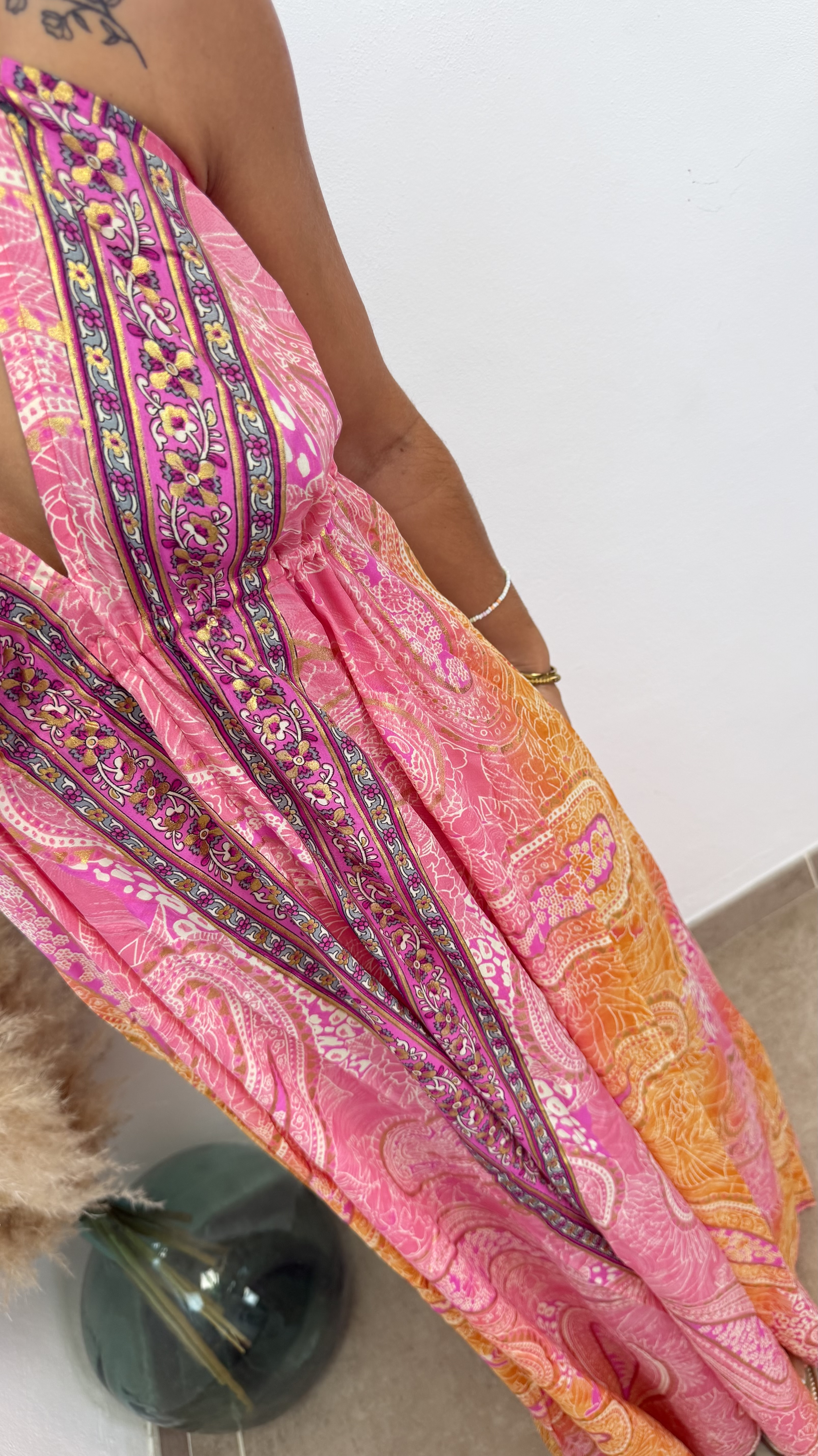 Vestido espalda descubierta I Rosa-naranja - Imagen 5