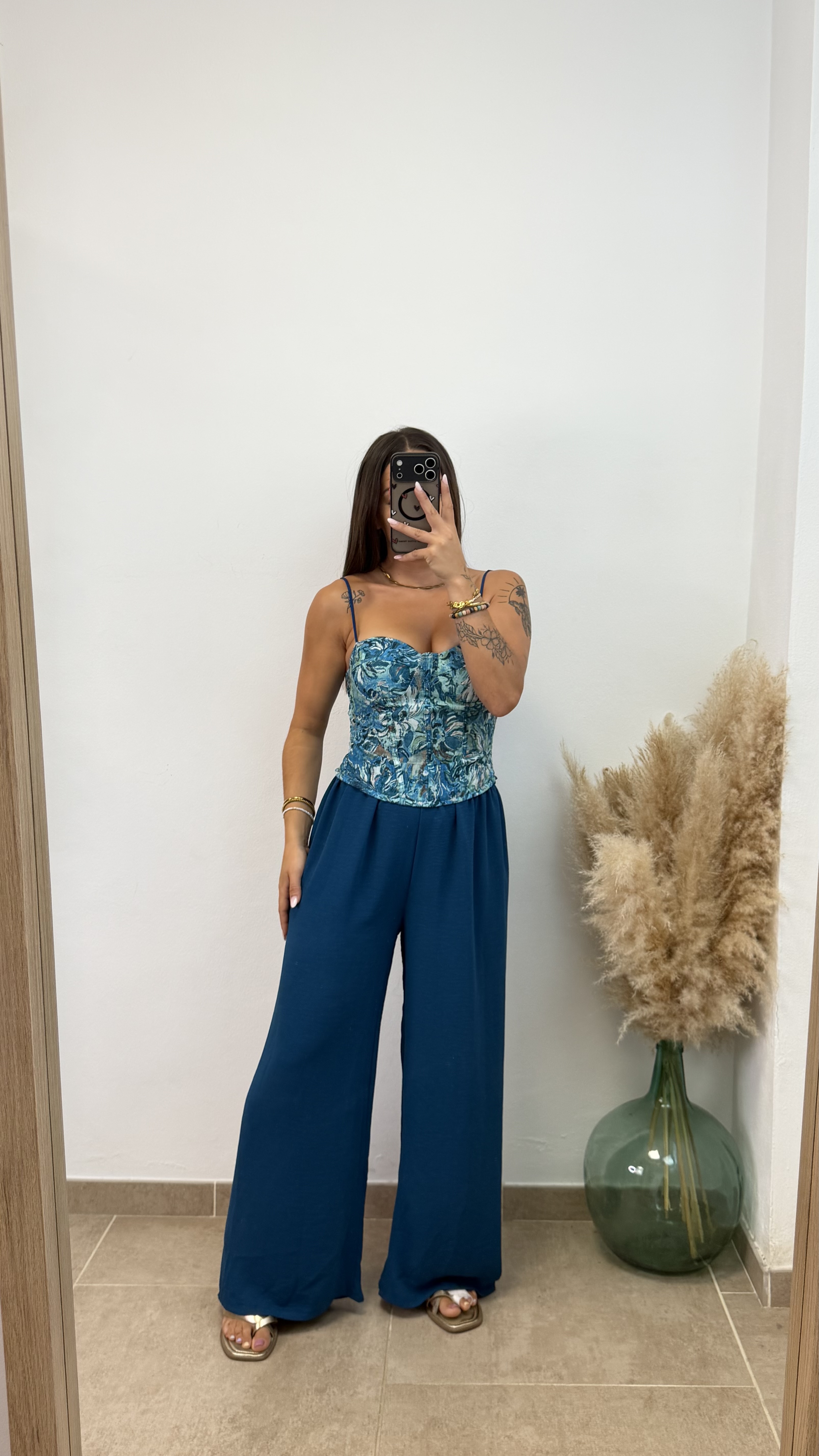 Top estampado flor - Turquesa - Imagen 4