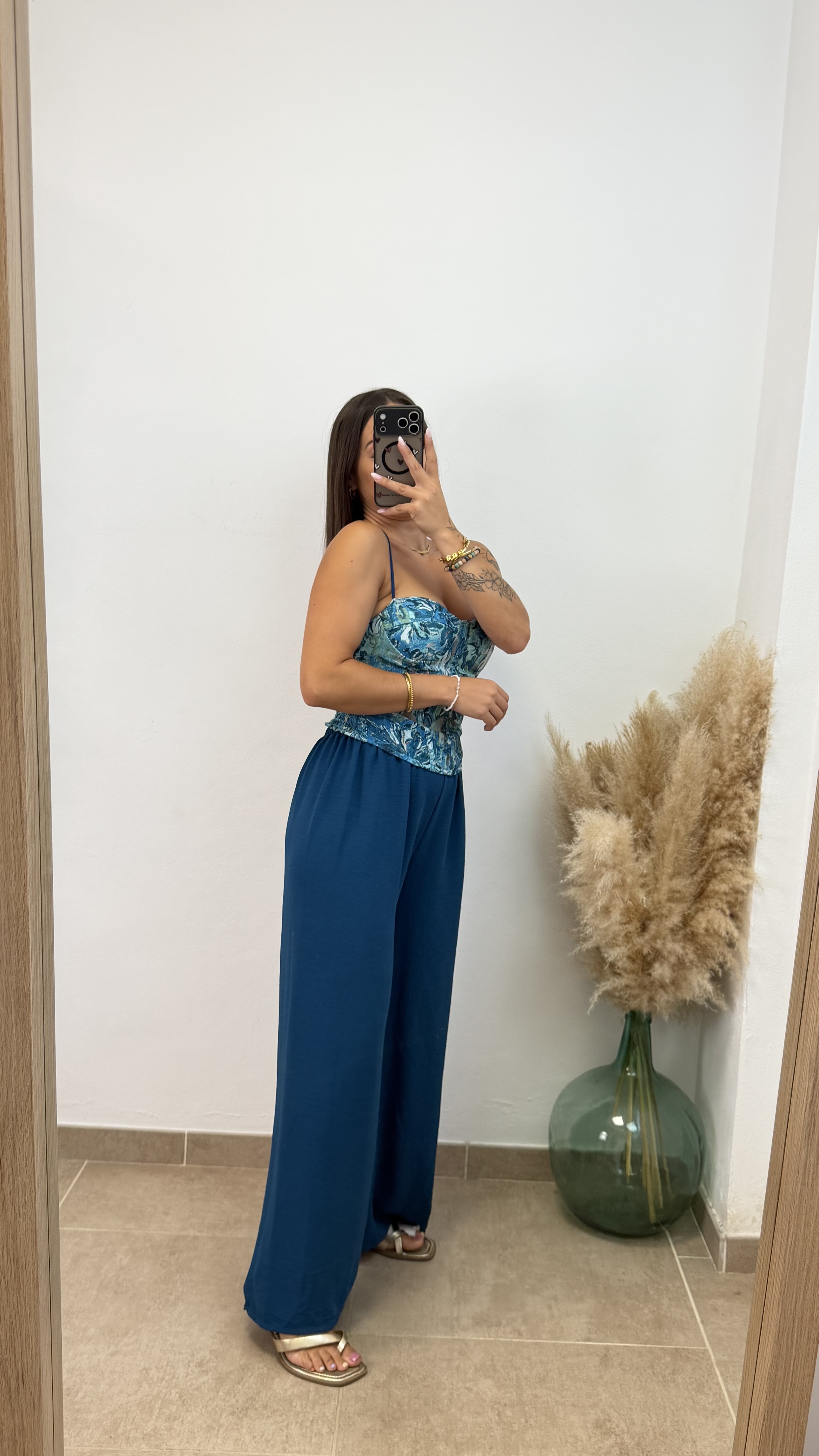 Top estampado flor - Turquesa - Imagen 3