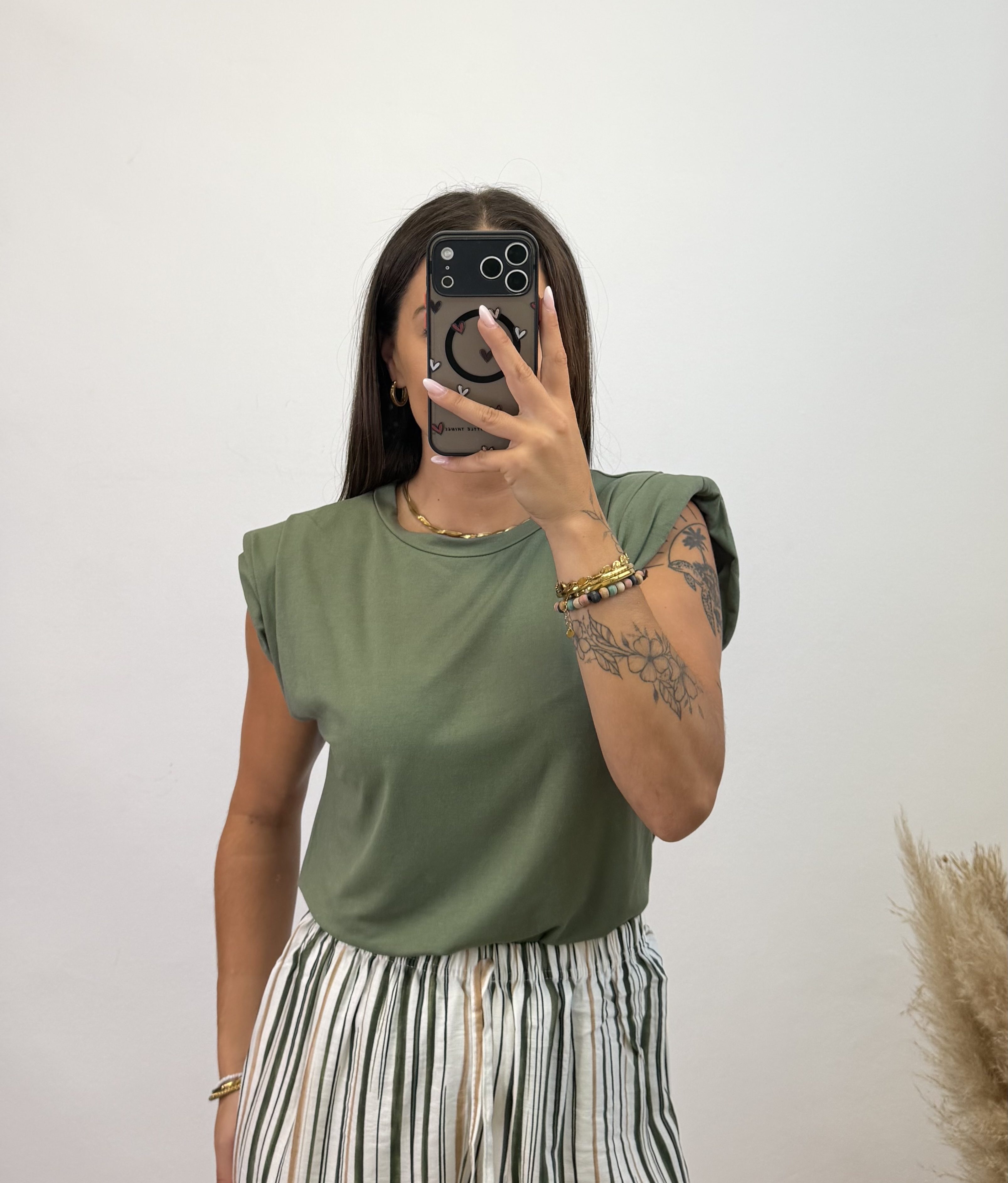 Pantalón raya midi - Verde militar - Imagen 2