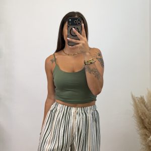Top cola de ratón - Verde militar