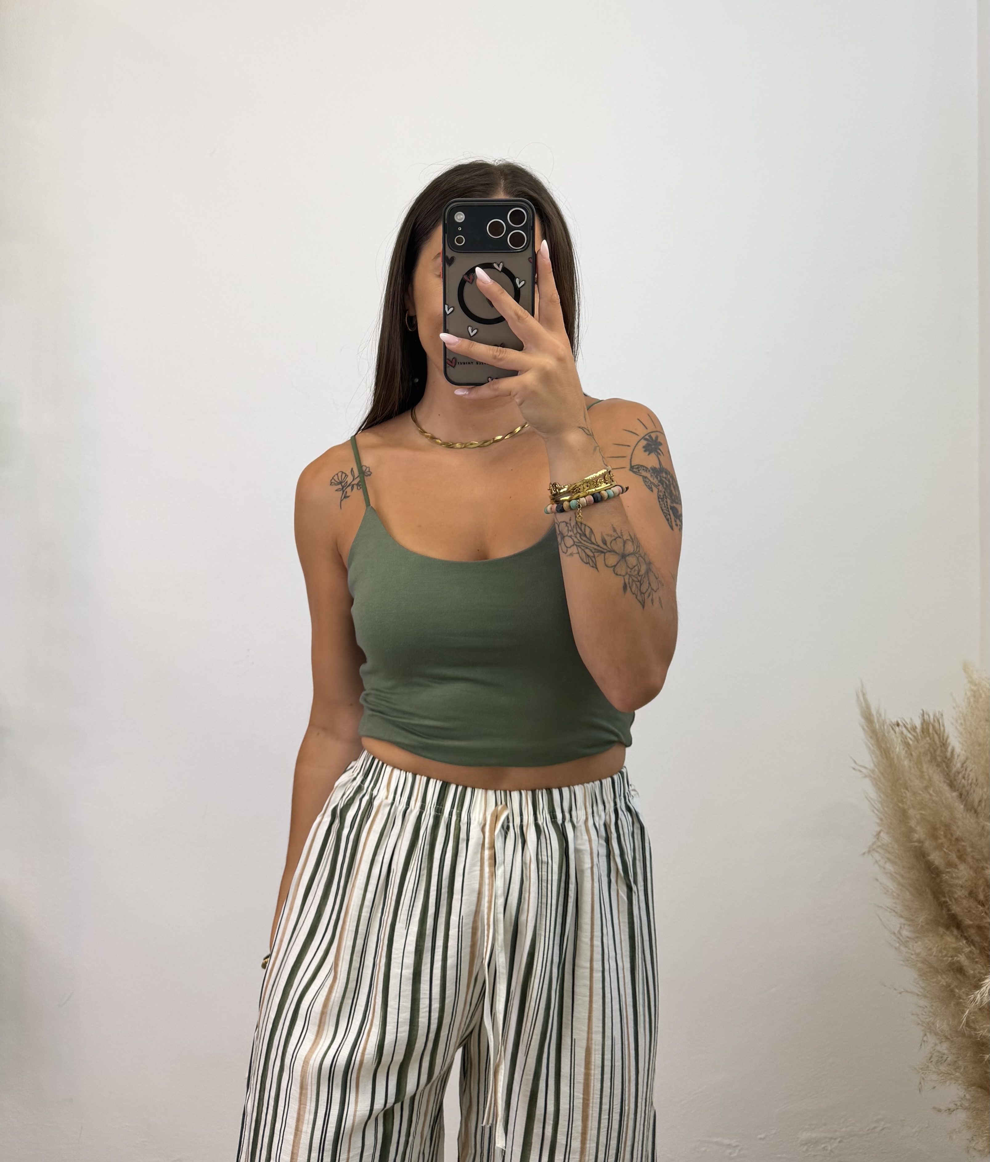 Top cola de ratón - Verde militar
