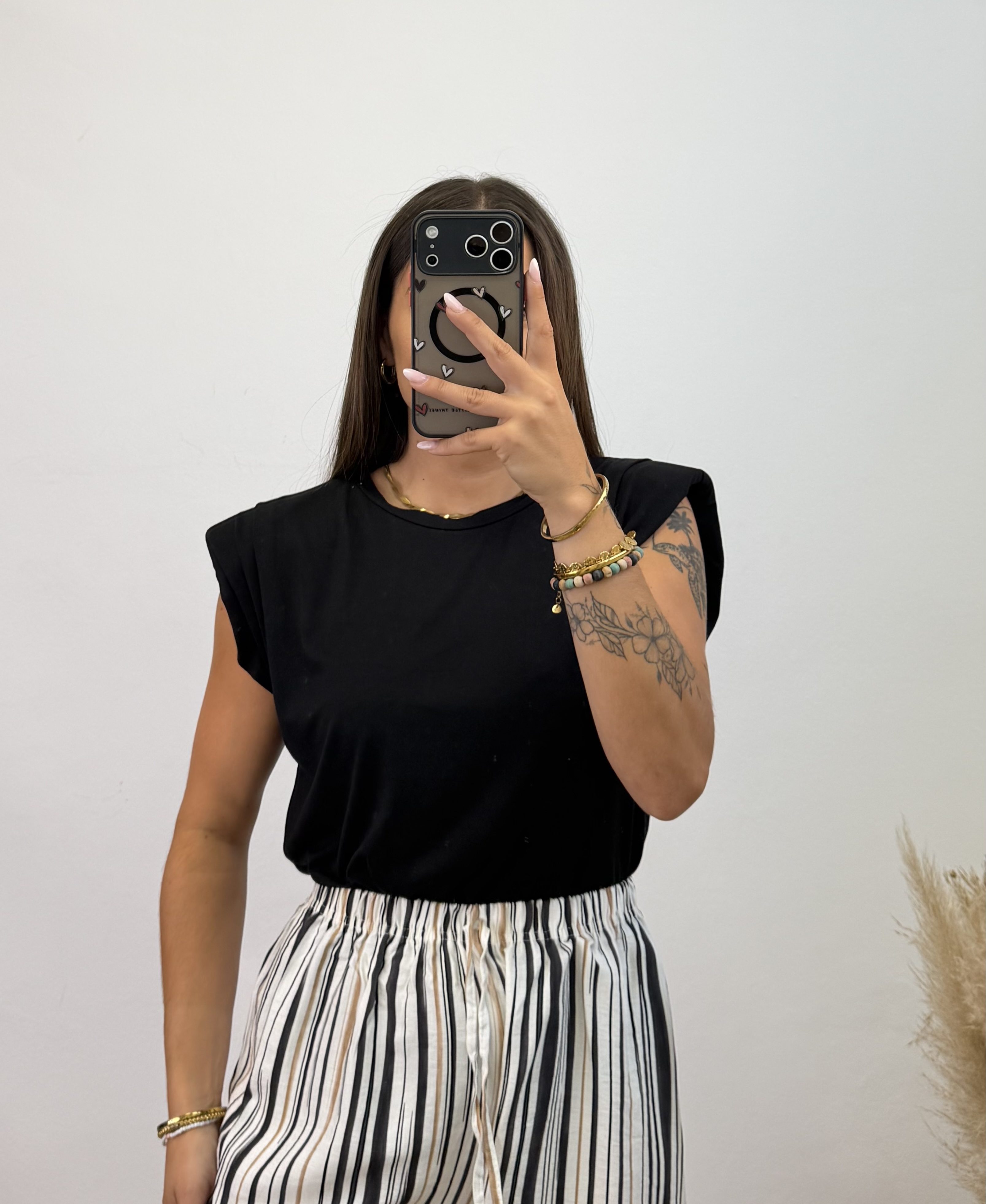Pantalón raya midi - Negro - Imagen 3