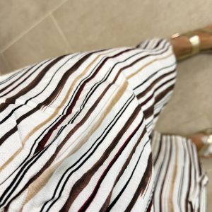Alternative view of Pantalón raya midi - Burdeos y chocolate