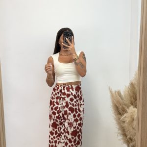 Alternative view of Falda estampada - Teja