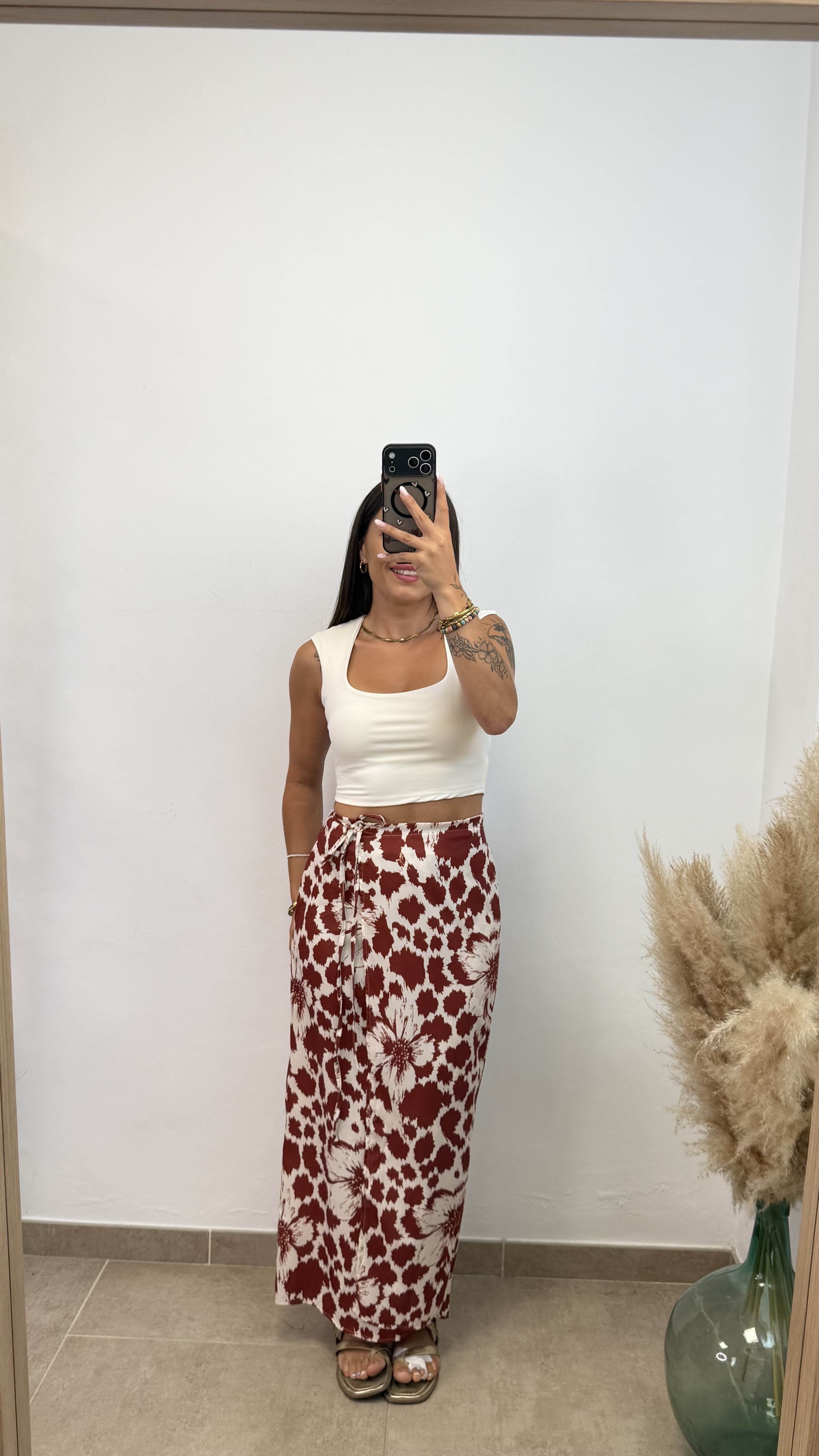Falda estampada - Teja - Imagen 3