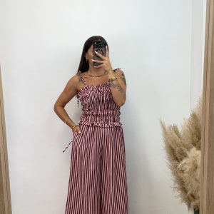Alternative view of Conjunto dos piezas rayas - Rosa/burdeos