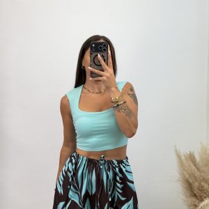Top licra escote cuadrado - Verde agua