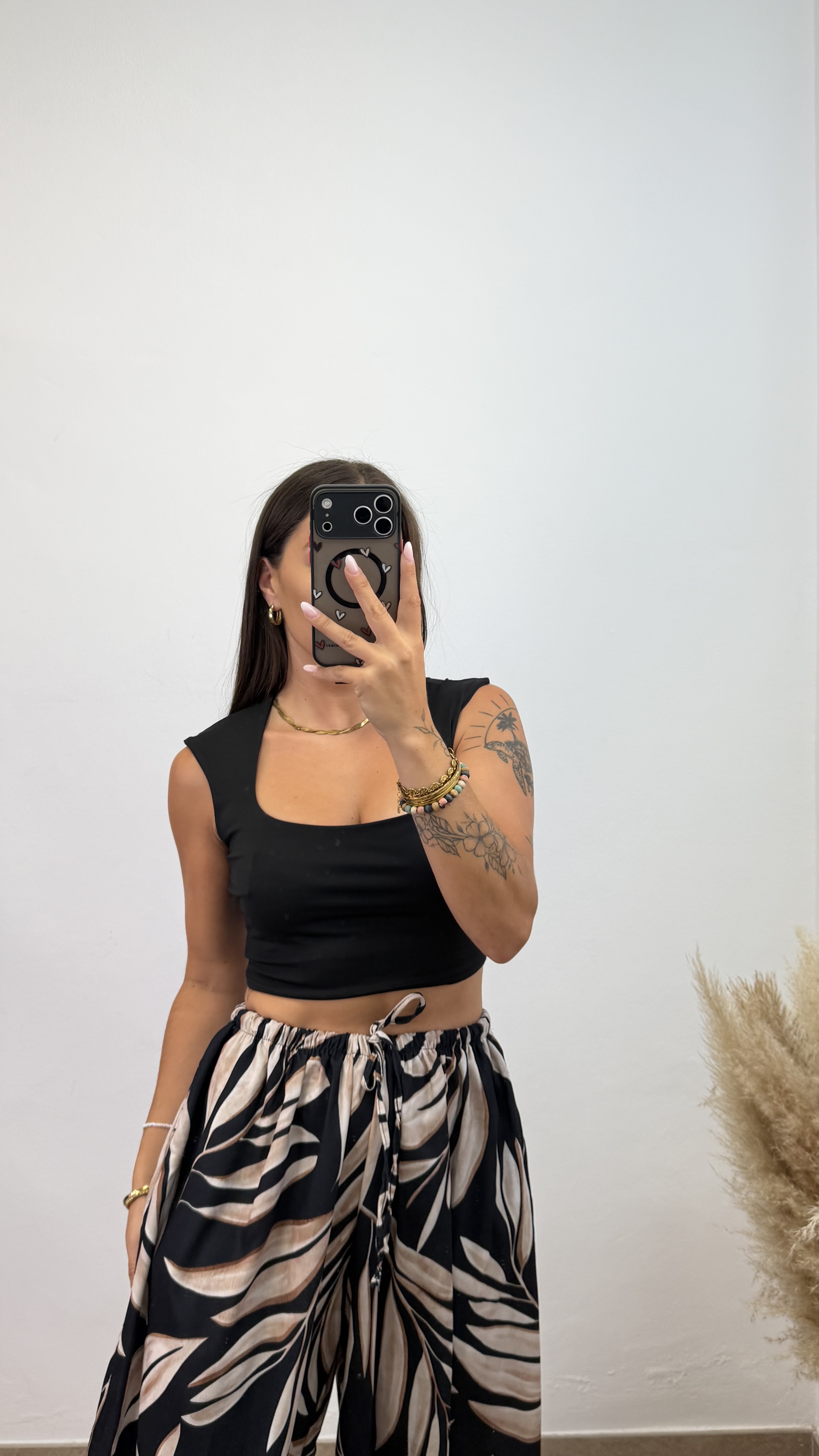 Top licra escote cuadrado - Negro