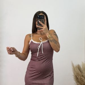 Alternative view of Vestido Vichy corto  - Burdeos