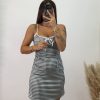 Vestido Vichy corto  - Negro