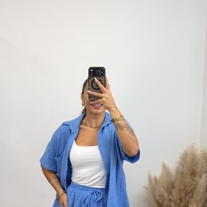 Alternative view of Conjunto Queen I Azul vaquero