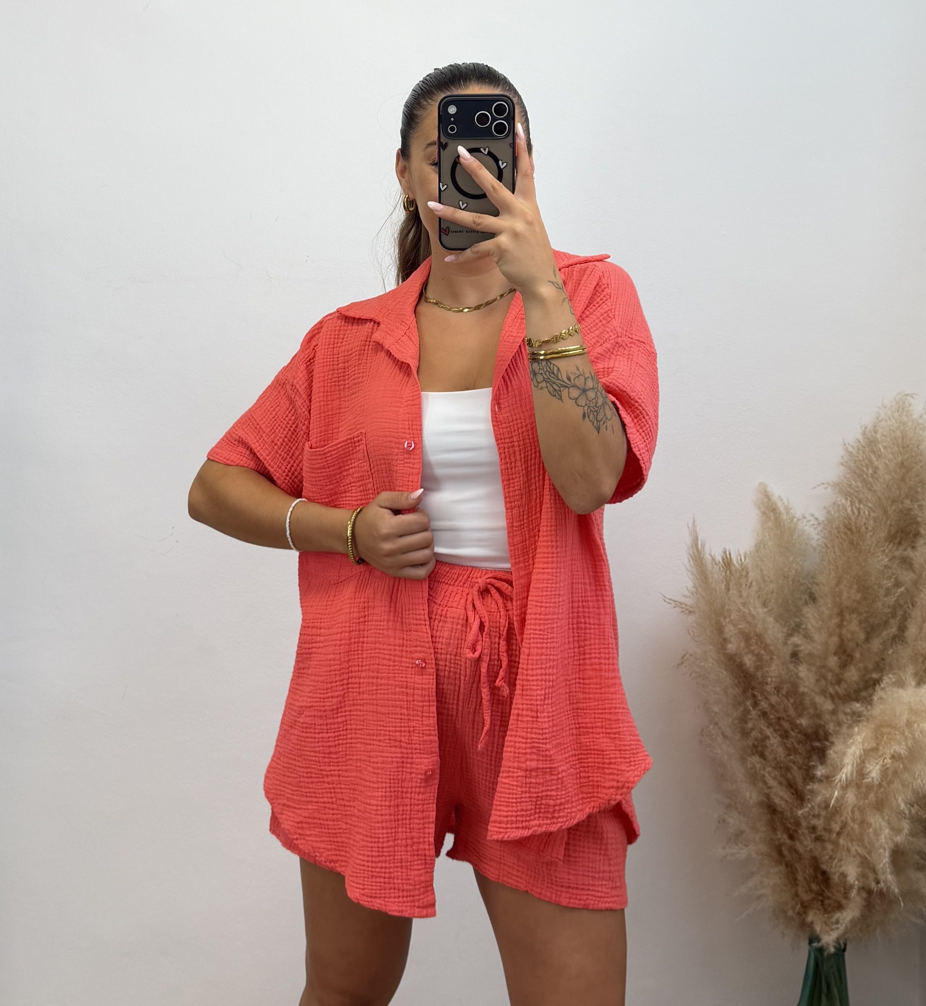Conjunto Queen I Coral fuerte