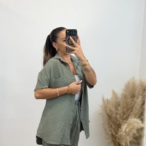 Alternative view of Conjunto Queen I Verde militar