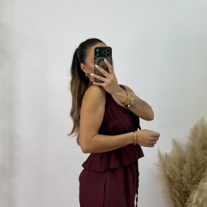 Alternative view of Conjunto fruncido corto PROMO I Burdeos