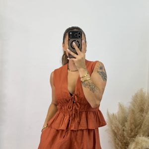 Alternative view of Conjunto fruncido corto PROMO I Teja