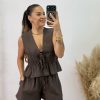 Conjunto fruncido corto PROMO I Chocolate