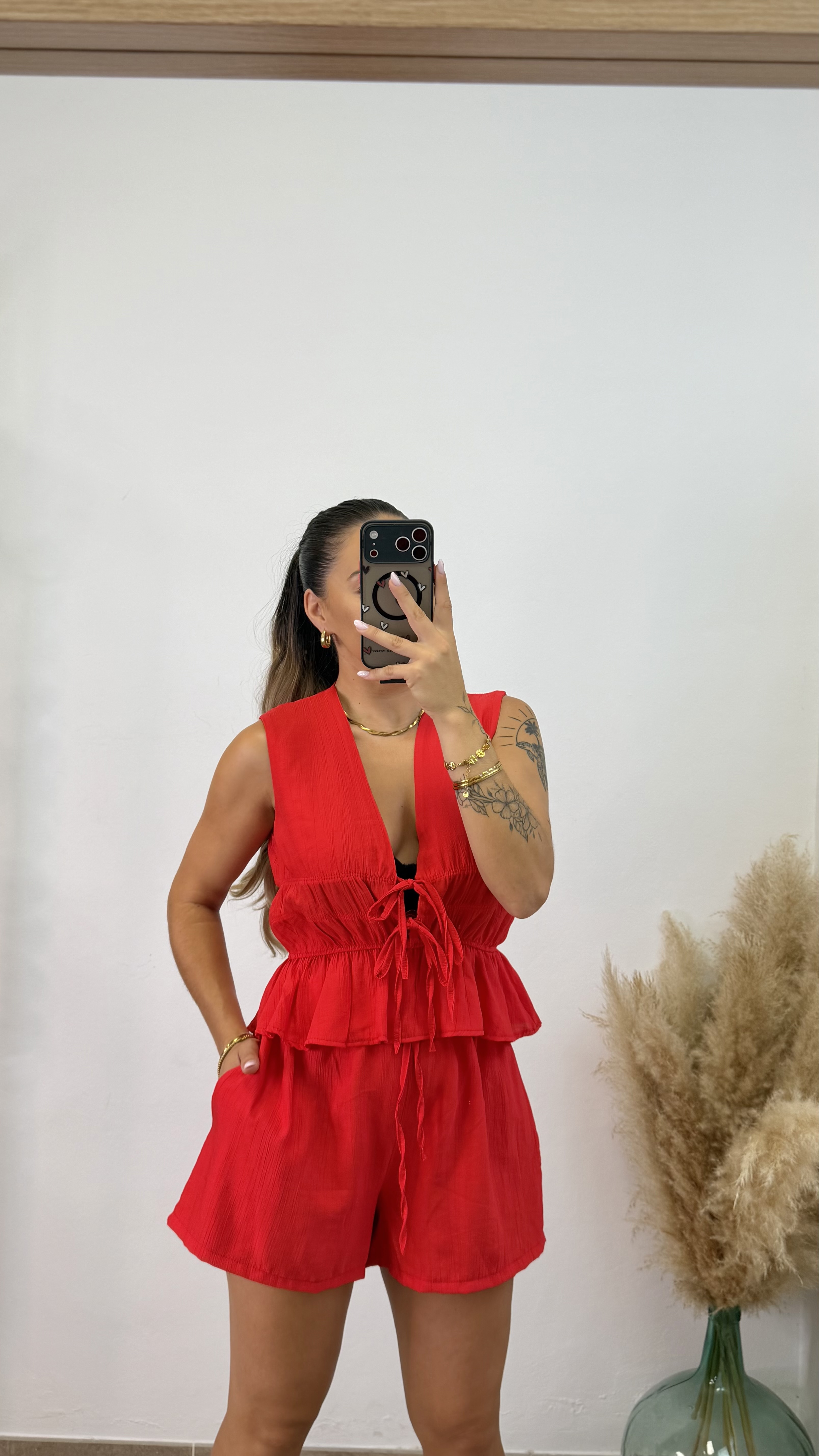 Conjunto fruncido corto PROMO I Rojo - Imagen 2