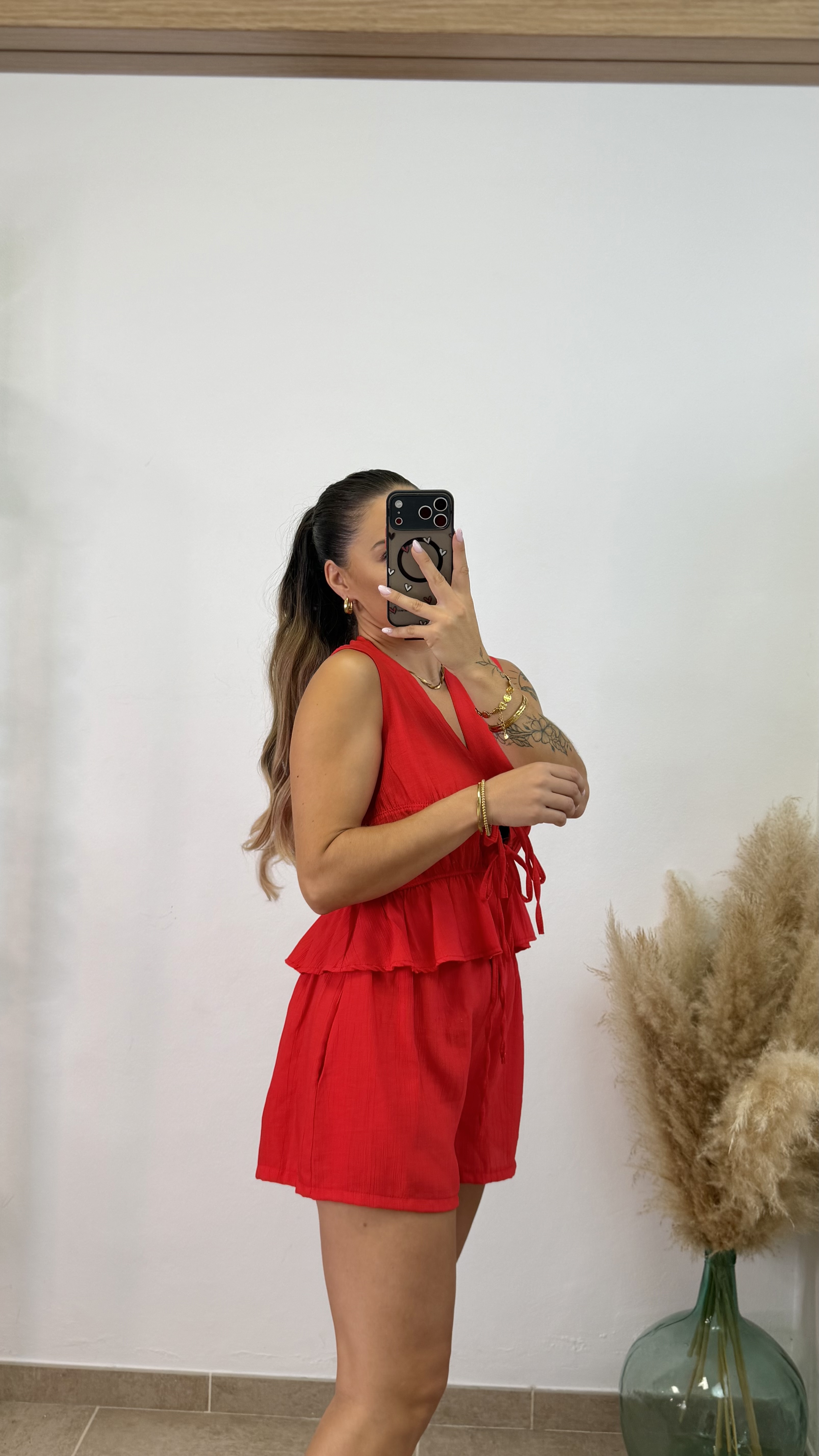 Conjunto fruncido corto PROMO I Rojo - Imagen 3