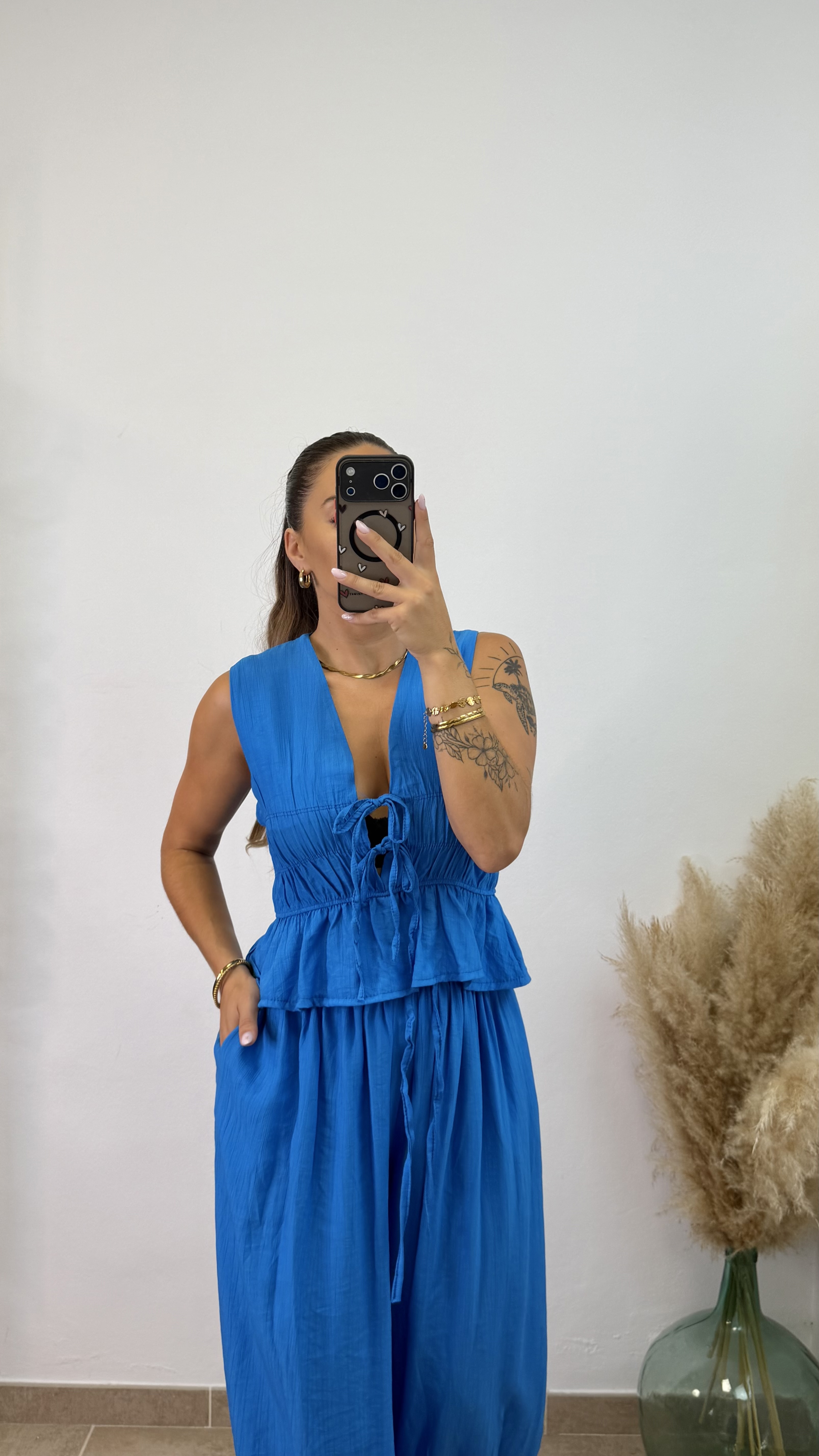 Conjunto fruncido largo PROMO I Azul eléctrico - Imagen 2