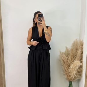 Alternative view of Conjunto fruncido largo PROMO I Negro