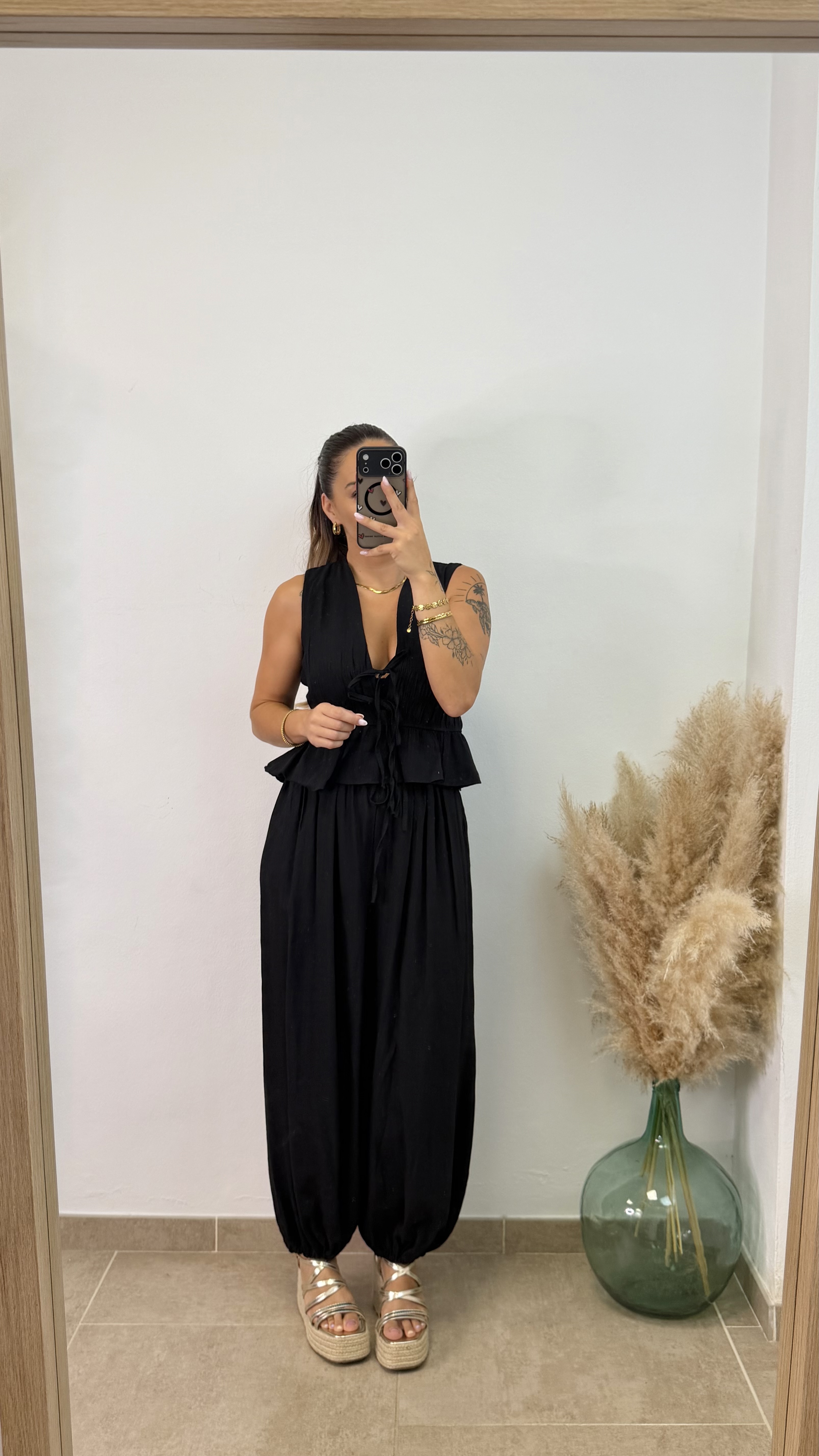 Conjunto fruncido largo PROMO I Negro - Imagen 2