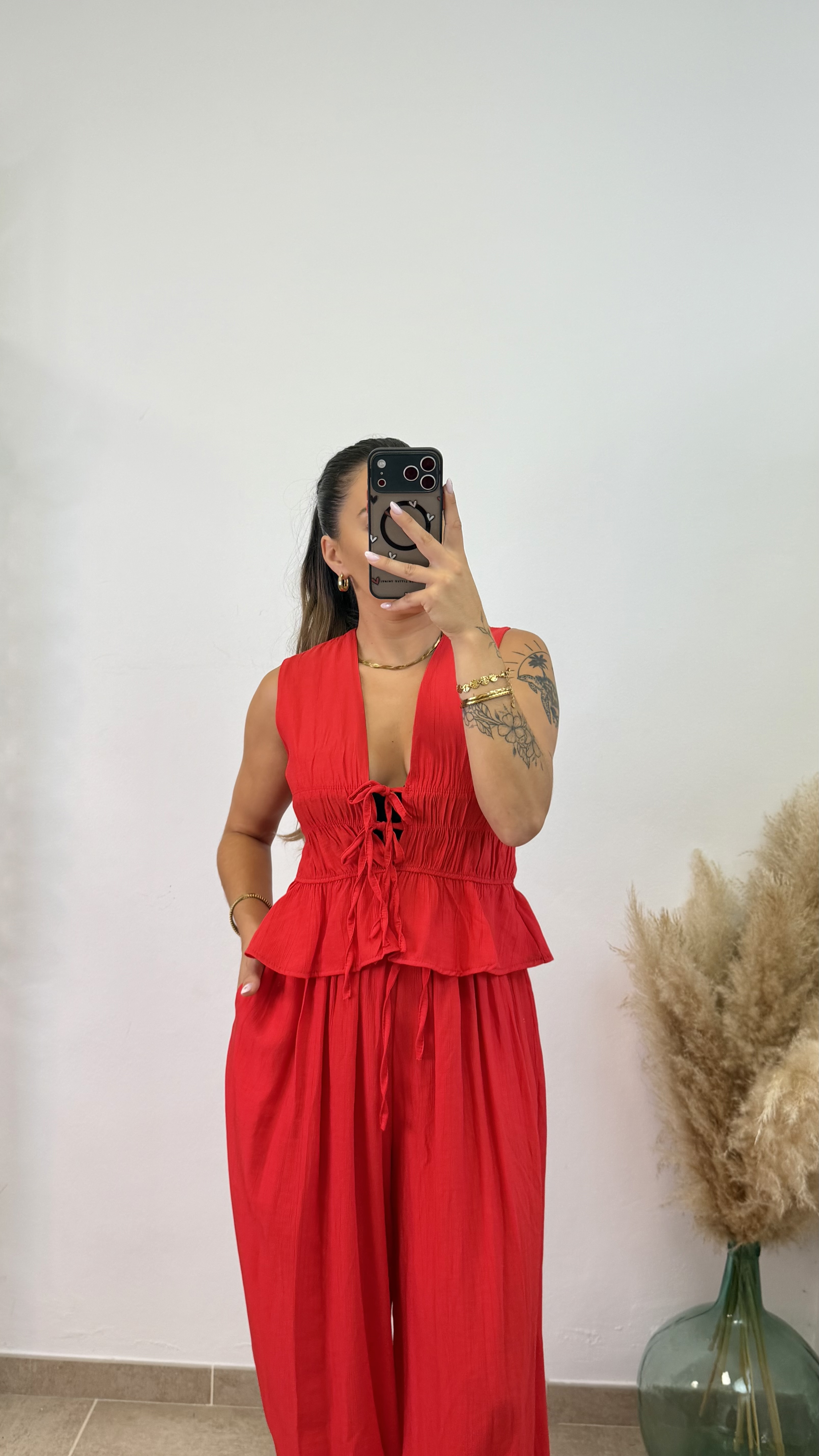 Conjunto fruncido largo PROMO I Rojo - Imagen 2