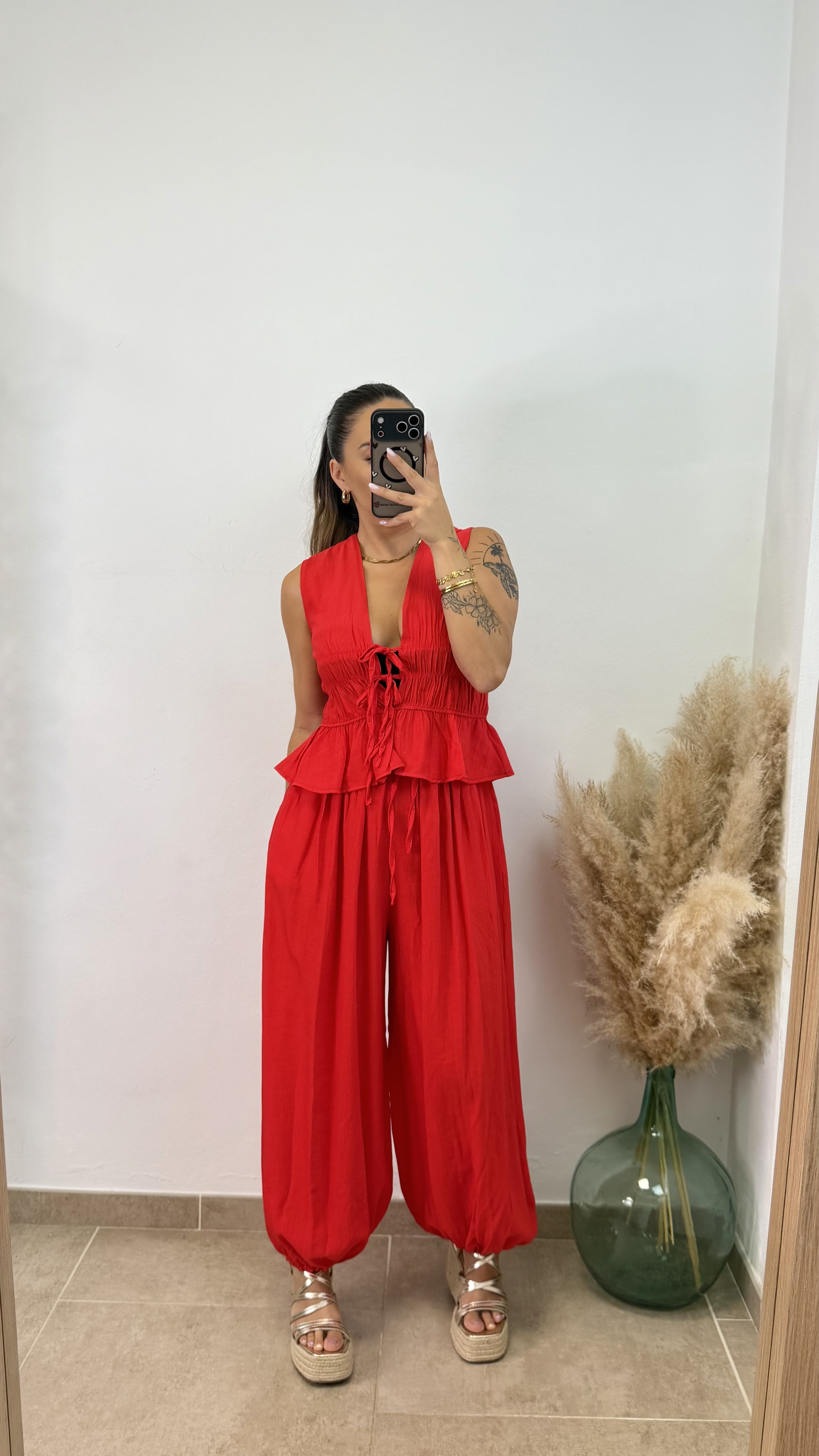 Conjunto fruncido largo PROMO I Rojo - Imagen 3