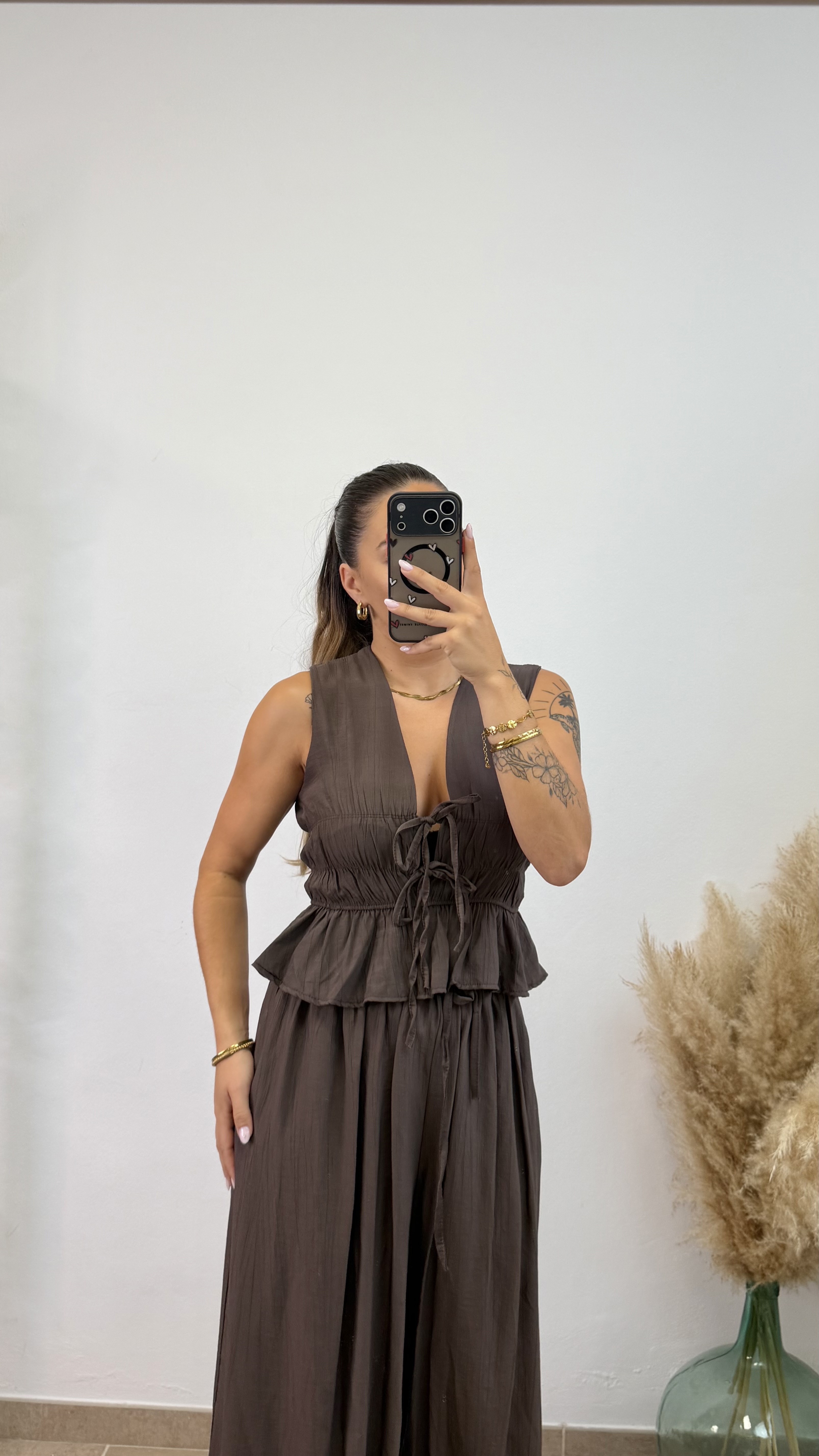 Conjunto fruncido largo PROMO I Chocolate - Imagen 4
