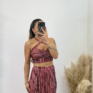 Alternative view of Conjunto licra rayas I Burdeos