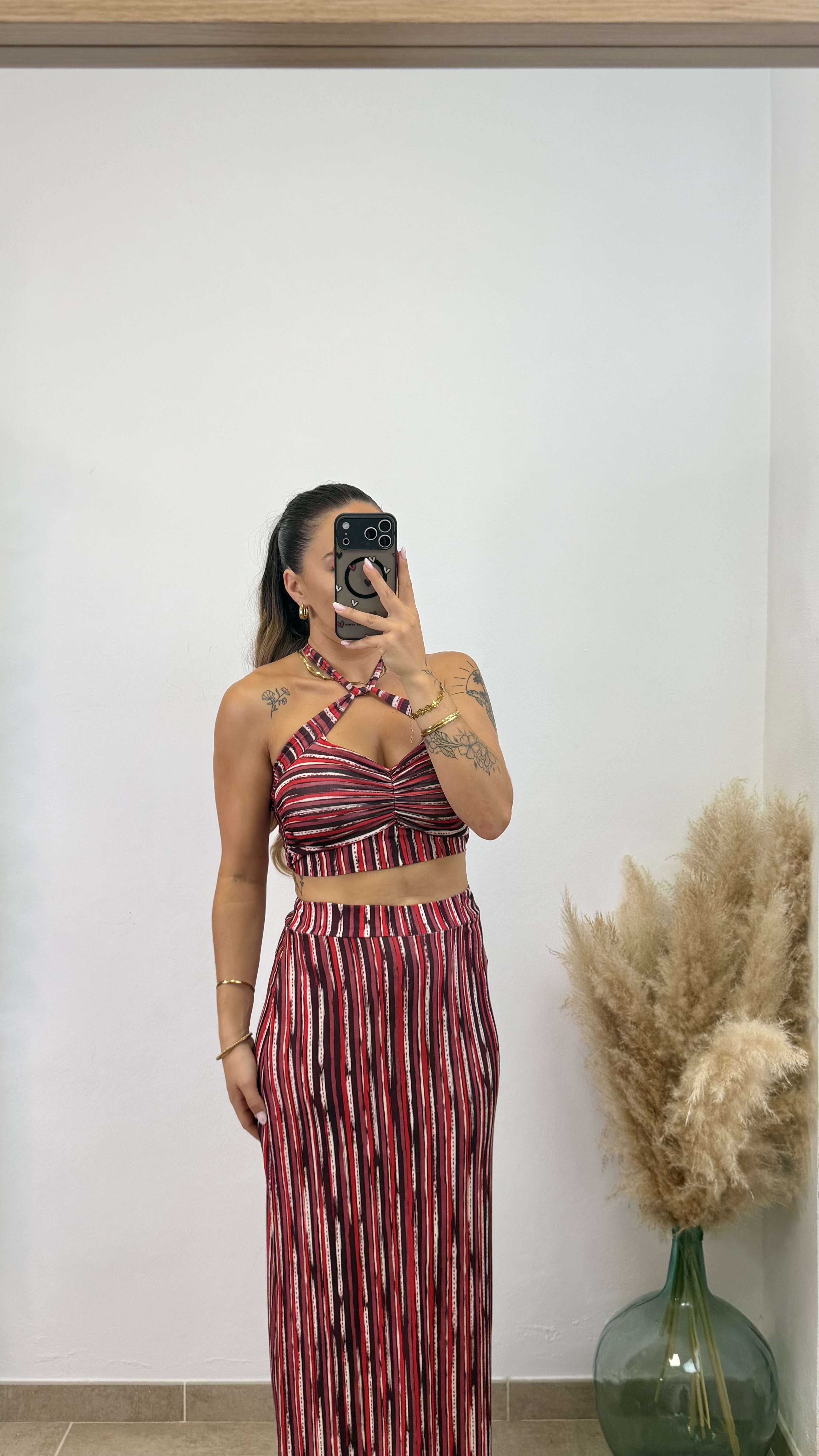 Conjunto licra rayas I Burdeos - Imagen 2
