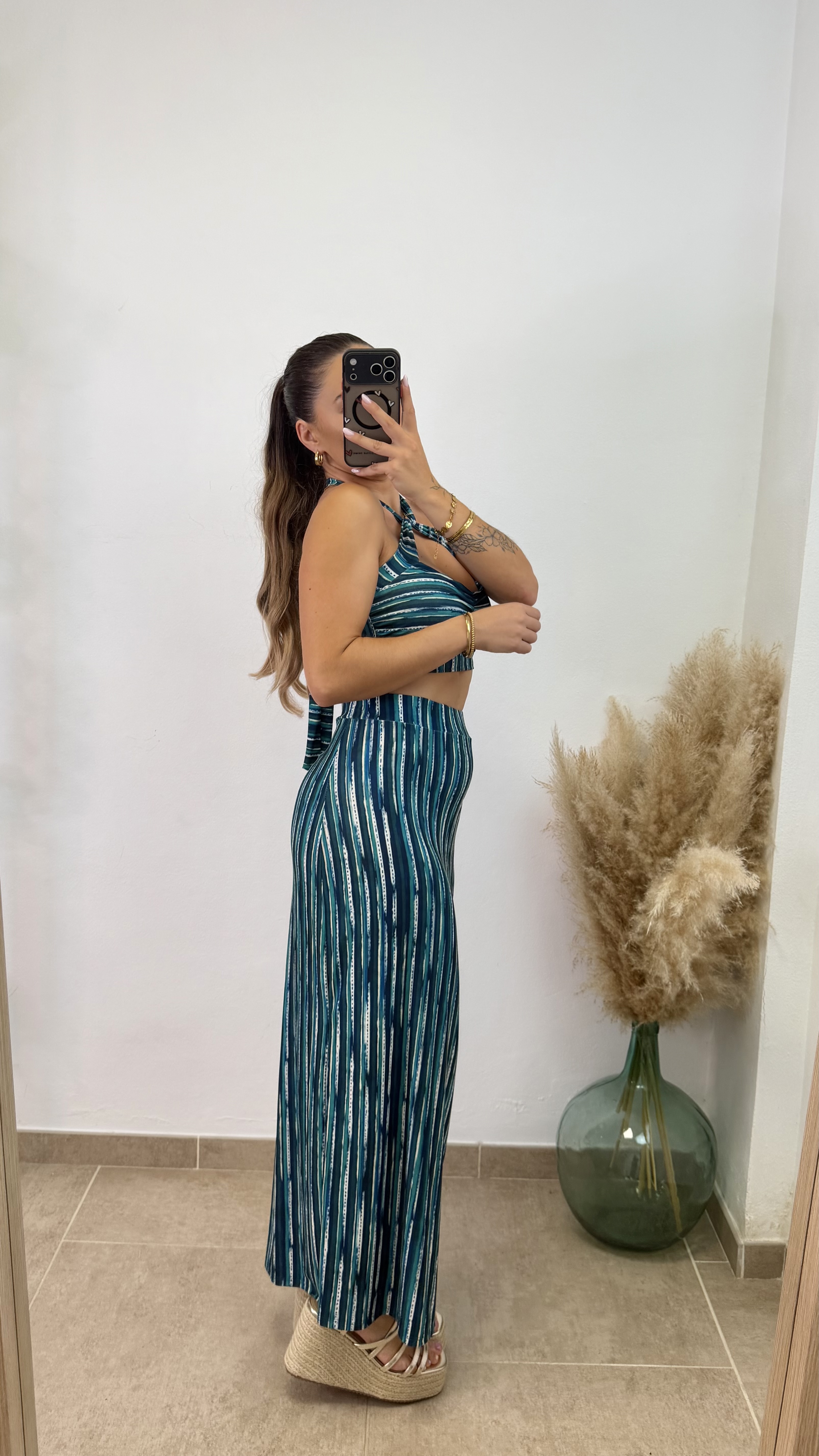Conjunto licra rayas I Azul - Imagen 3