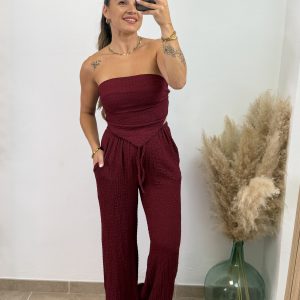 Conjunto bámbula con pañuelo I Burdeos