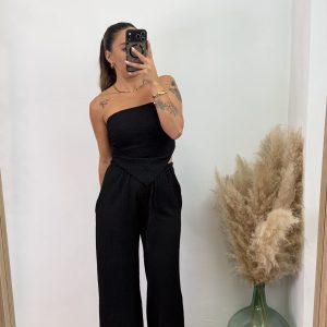 Conjunto bámbula con pañuelo I Negro - Imagen 4