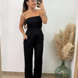 Conjunto bámbula con pañuelo I Negro